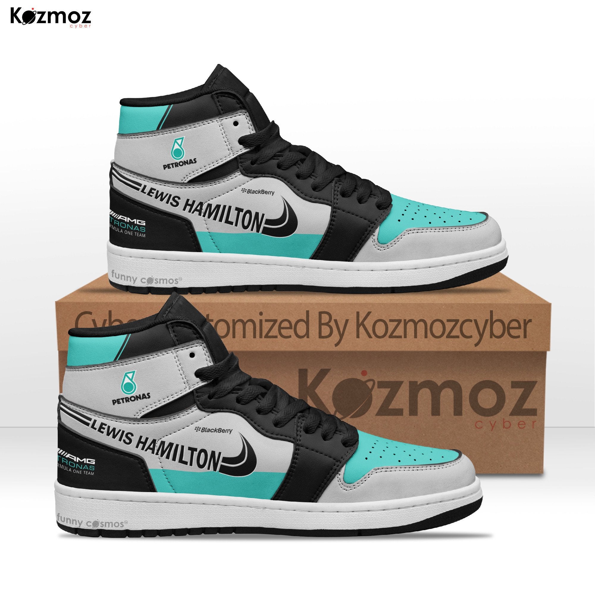 Ideafootwear Lewis Hamilton AJ1 High Sneakers Shoes For Men And Women
