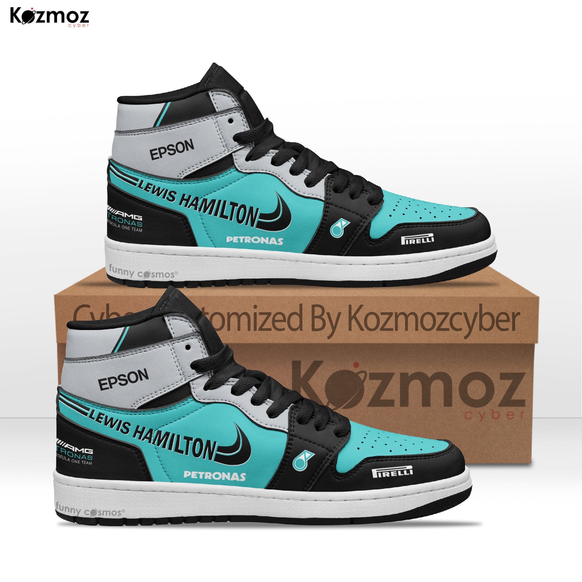 Ideafootwear Lewis Hamilton AJ1 High Sneakers Shoes For Men And Women