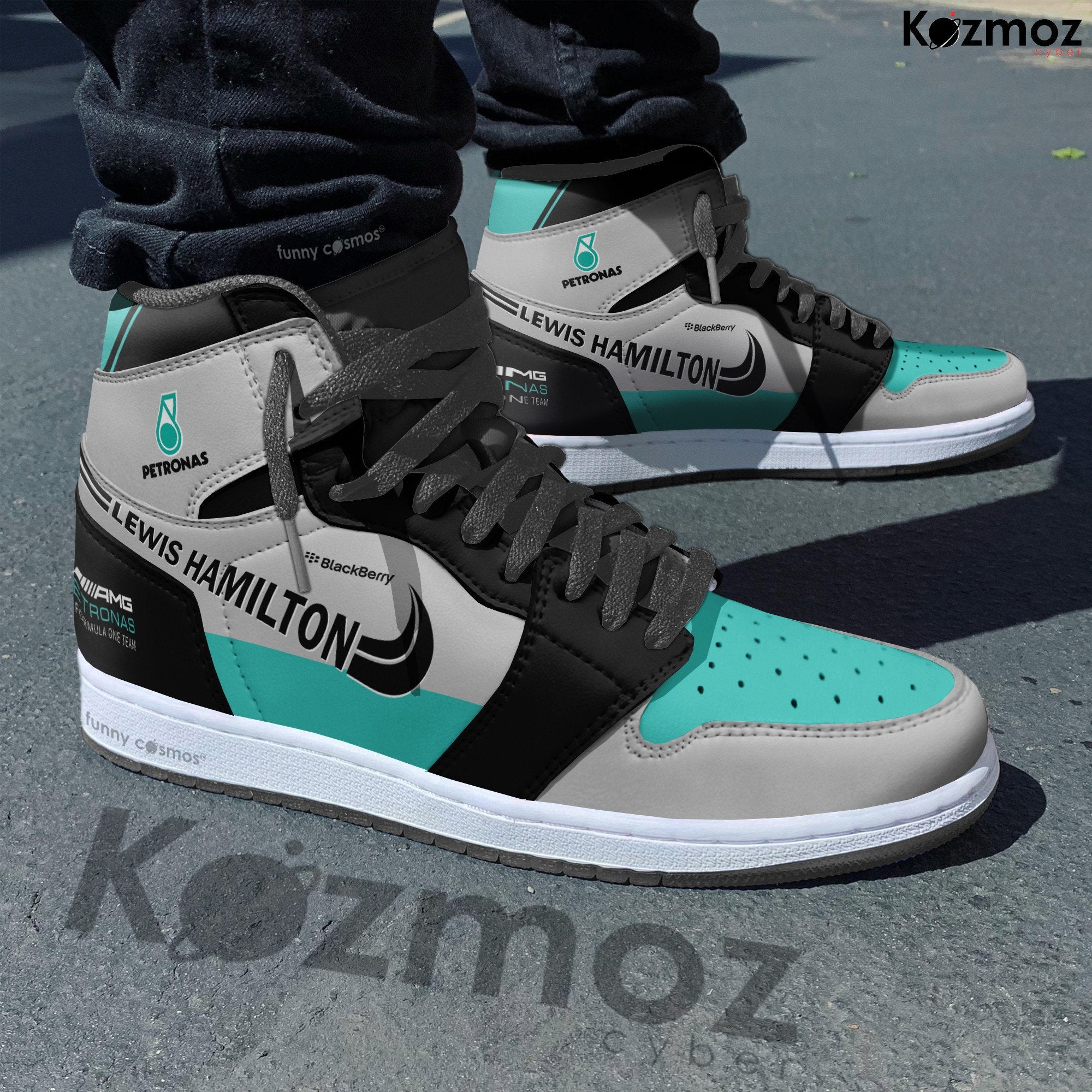 Ideafootwear Lewis Hamilton AJ1 High Sneakers Shoes For Men And Women