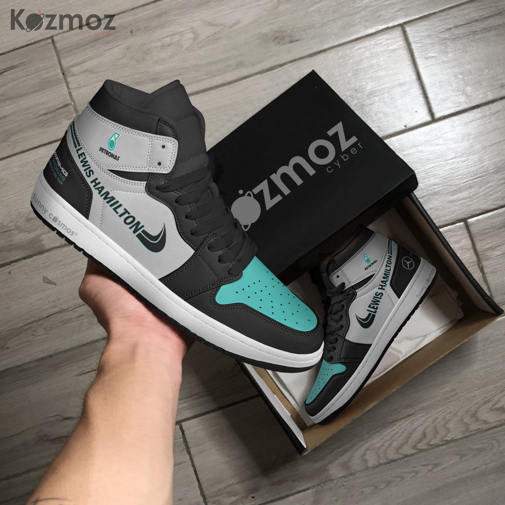 Ideafootwear Lewis Hamilton AJ1 High Sneakers Shoes For Men And Women
