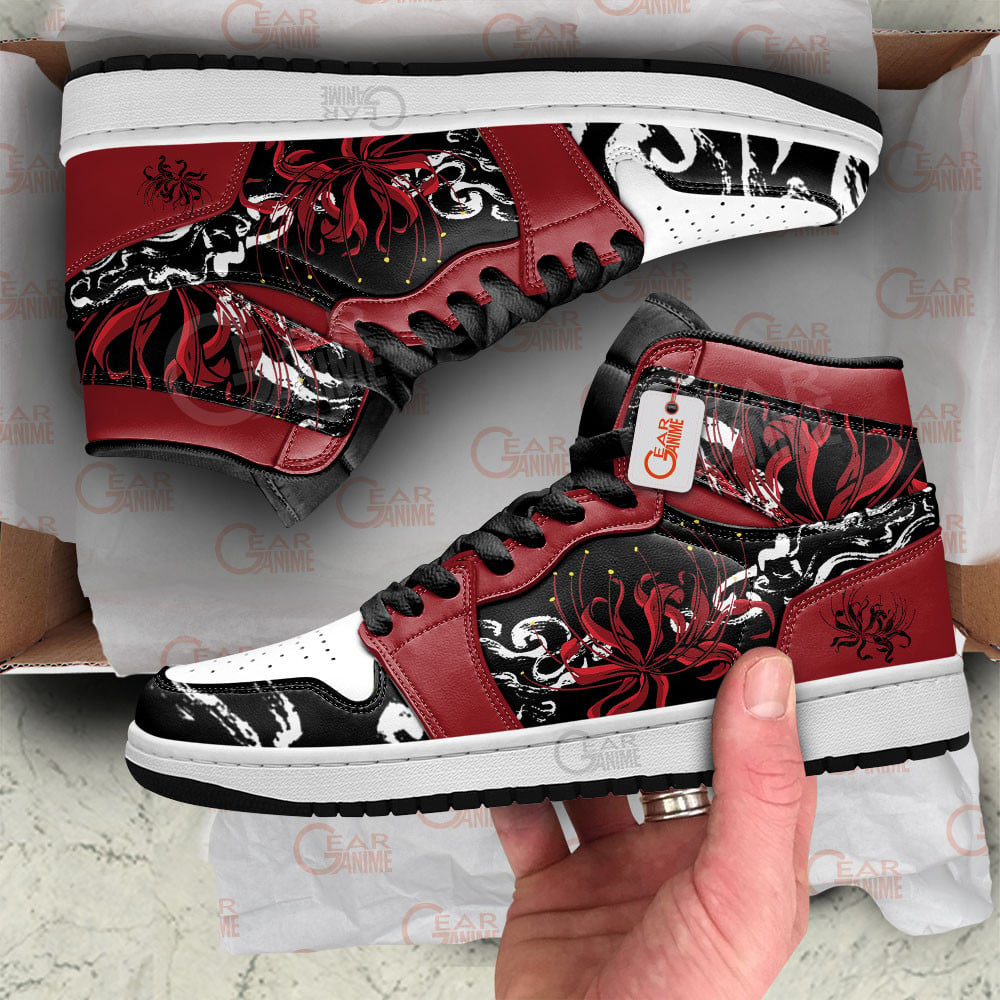 Ideafootwear Lily Flowers AJ1 High Sneakers Shoes For Men And Women