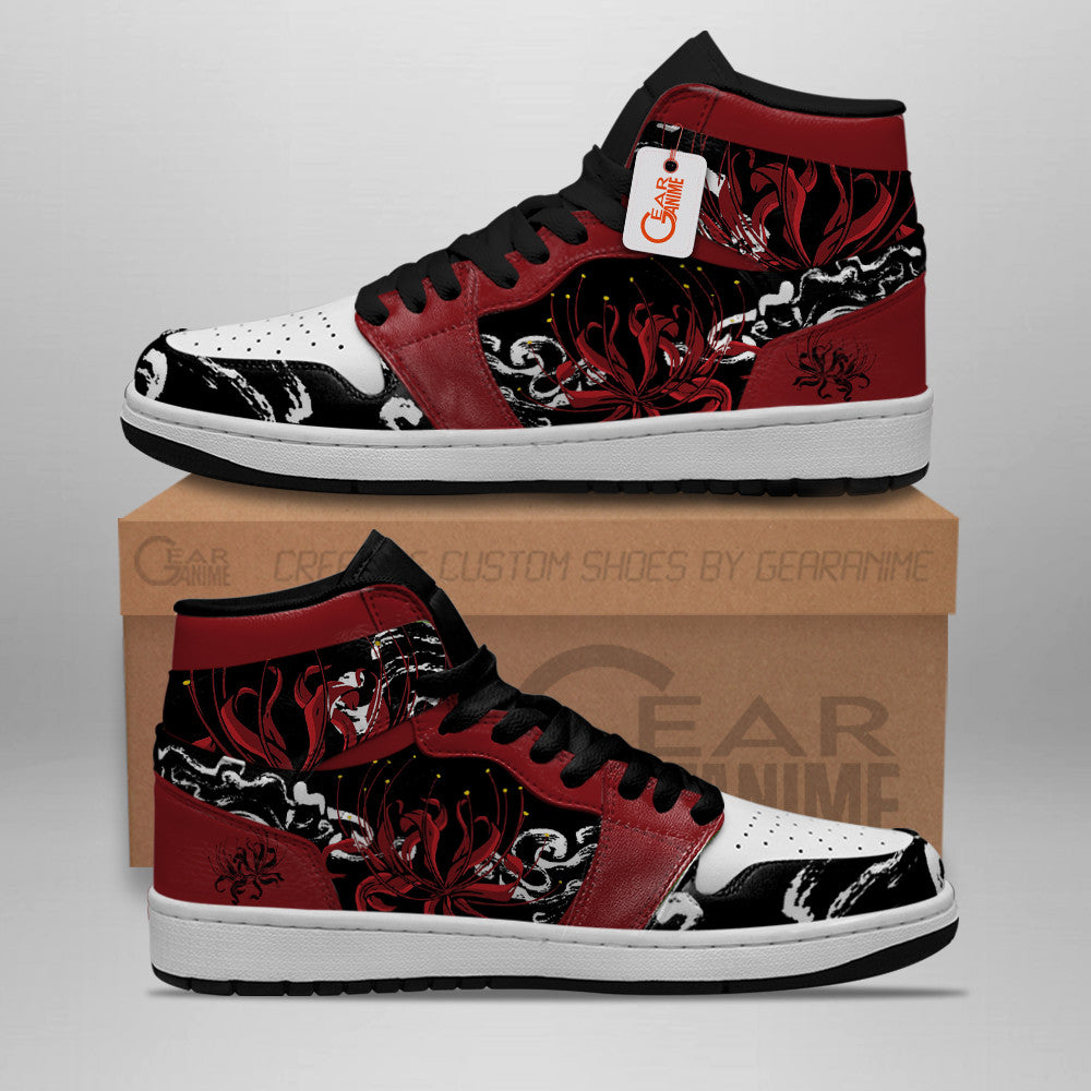 Ideafootwear Lily Flowers AJ1 High Sneakers Shoes For Men And Women
