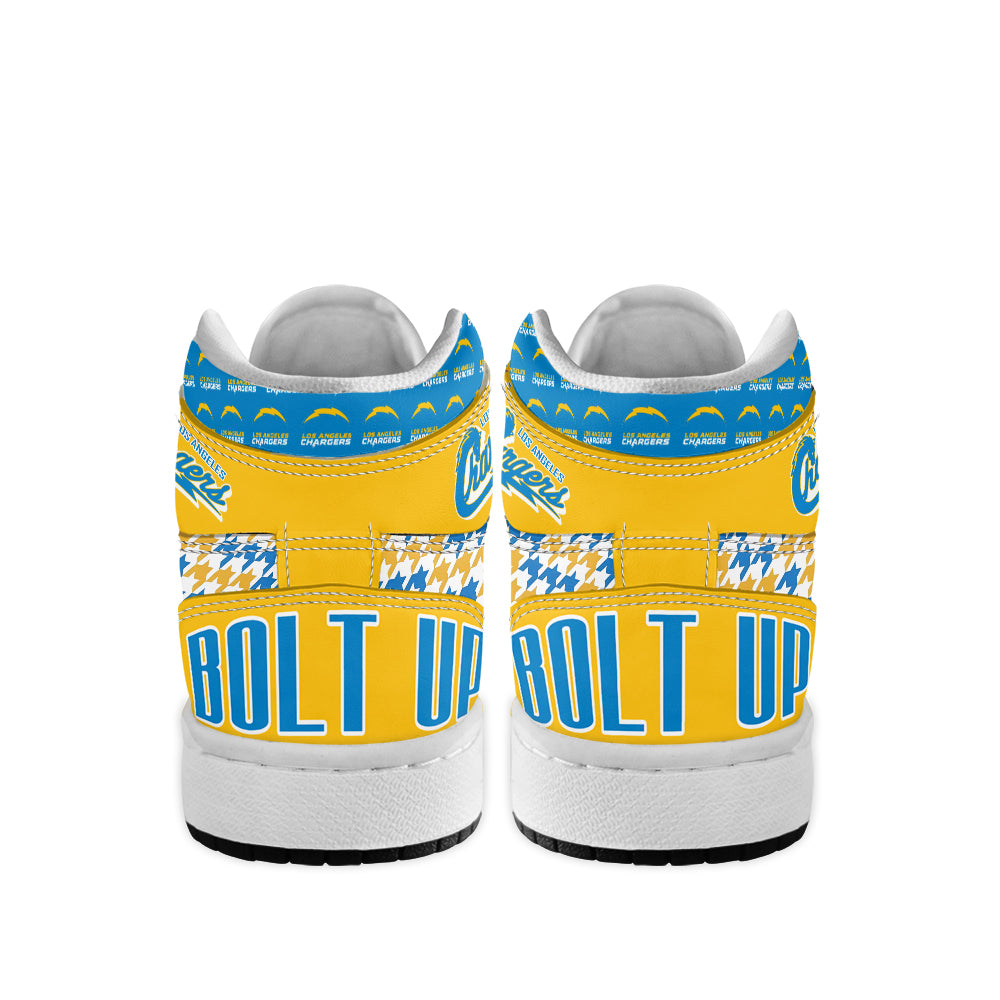 Ideafootwear Los Angeles Chargers AJ1 High Sneakers Shoes For Men And Women