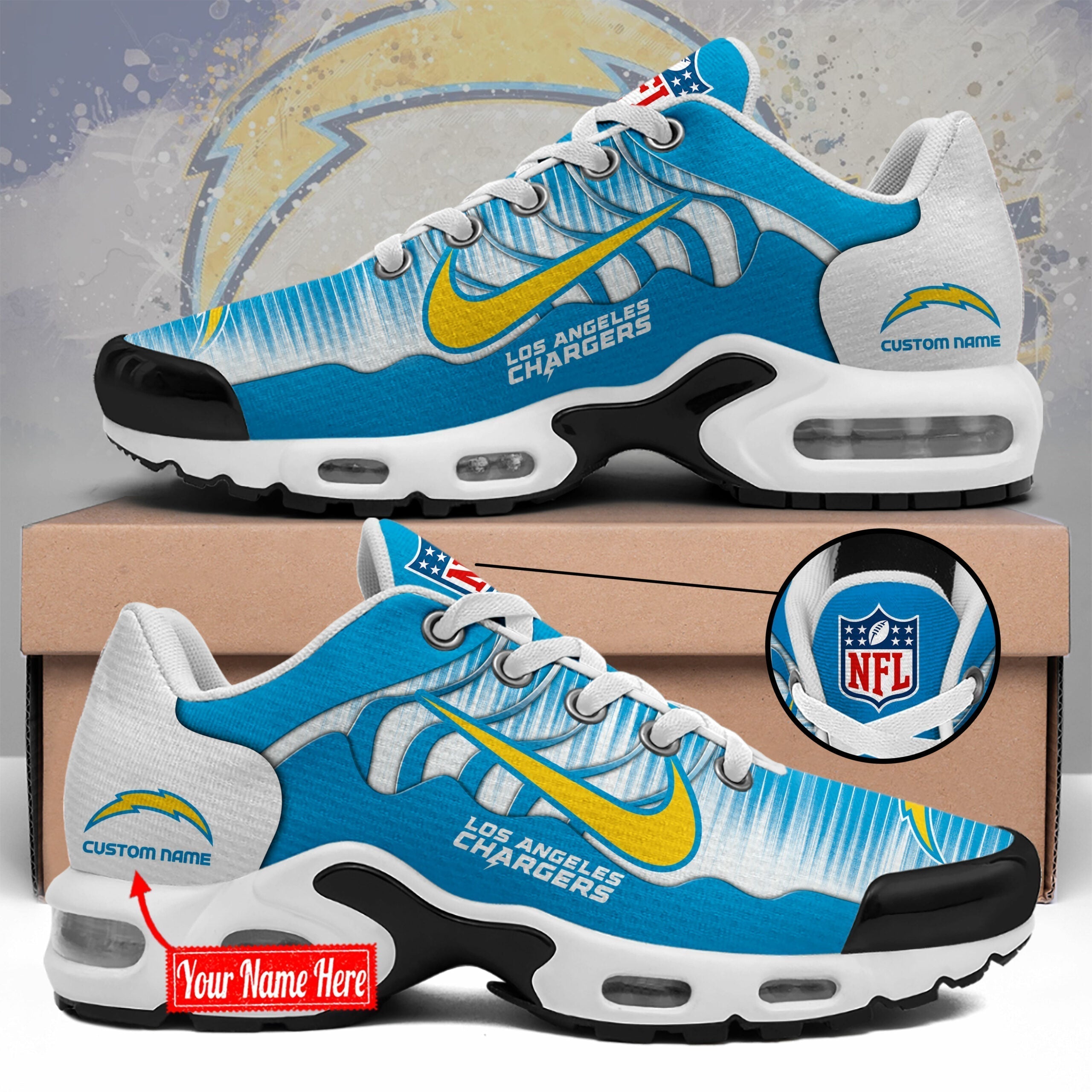 Ideafootwear Los Angeles Chargers TN Shoes Sneakers For Men And Women