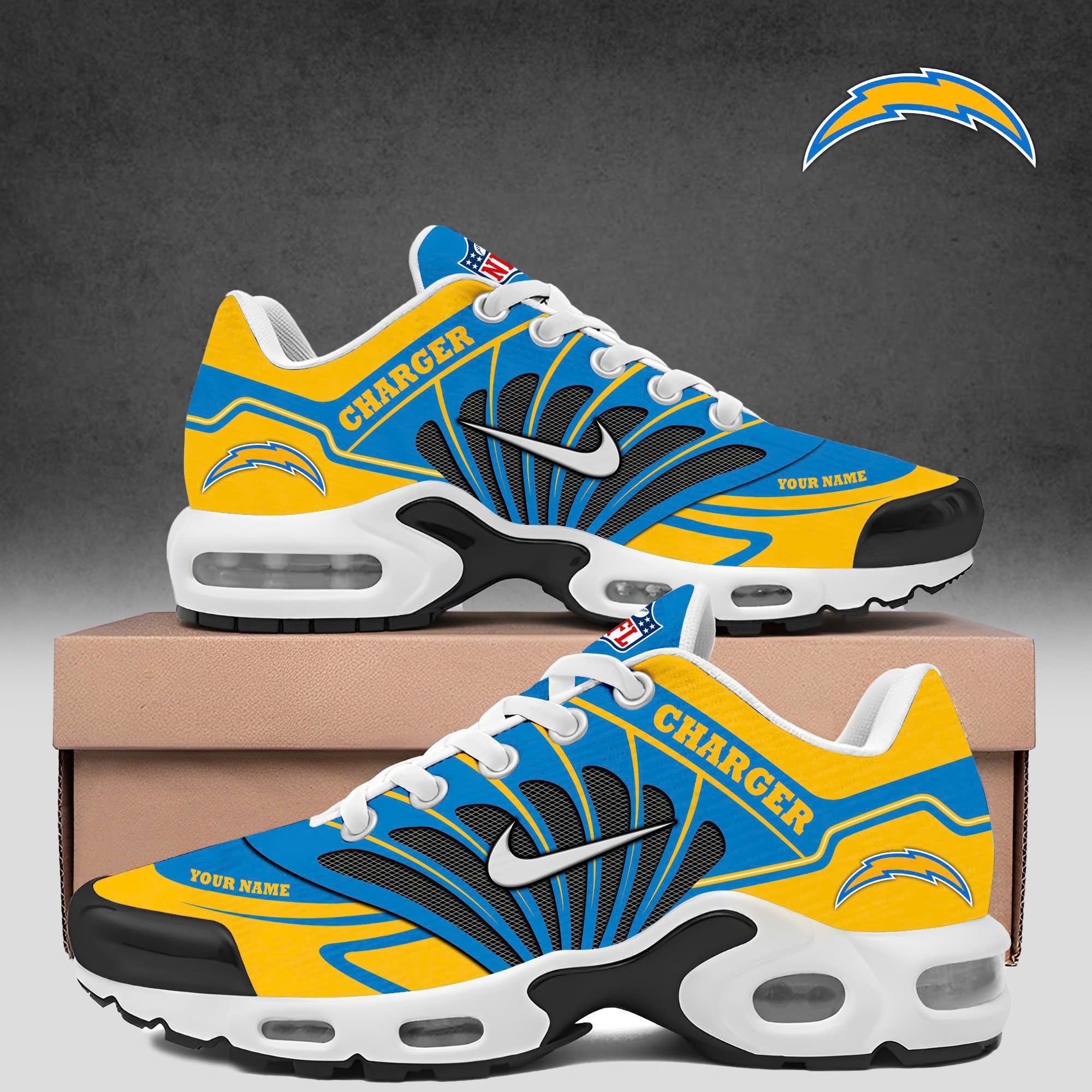 Ideafootwear Los Angeles Chargers TN Shoes Sneakers For Men And Women