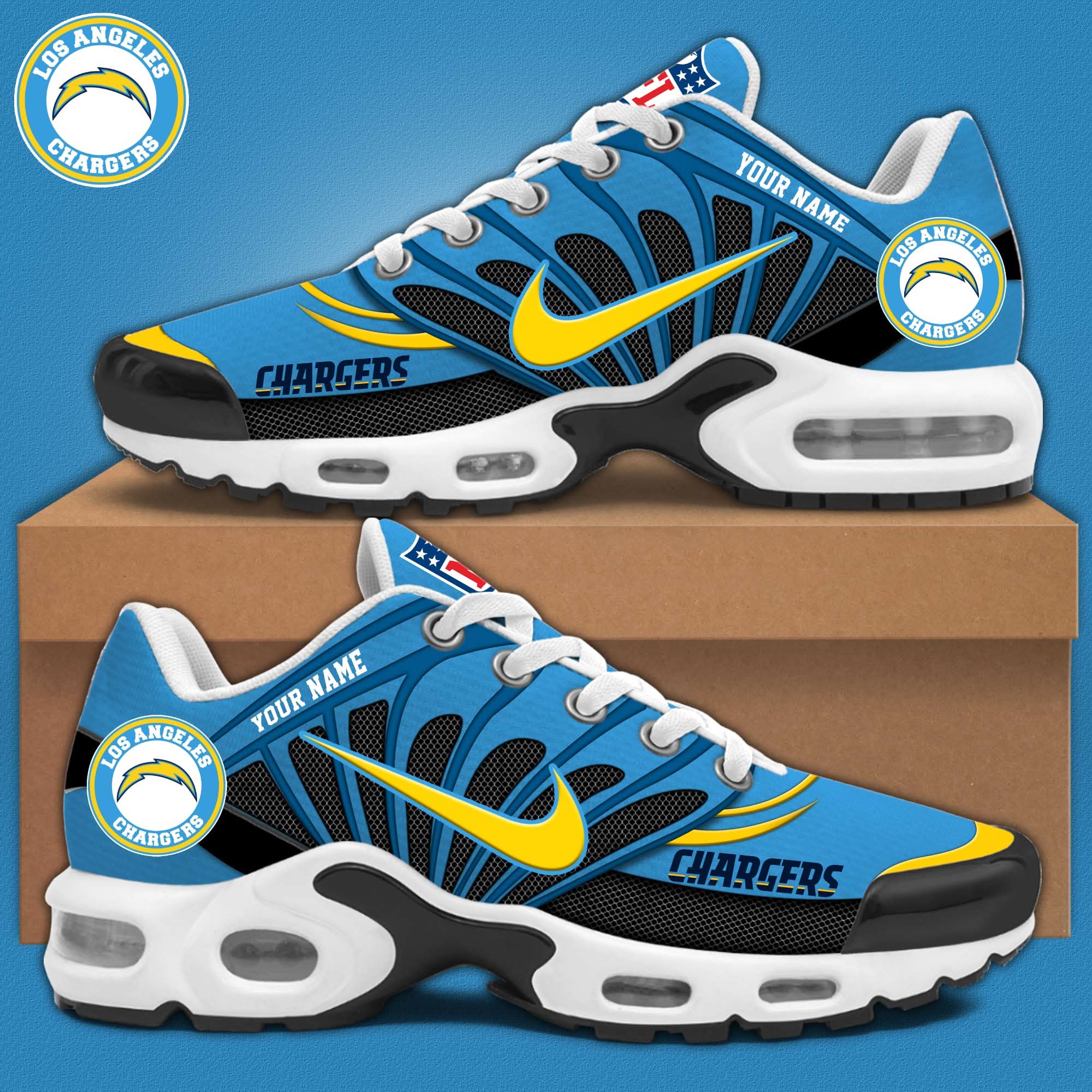 Ideafootwear Los Angeles Chargers TN Shoes Sneakers For Men And Women