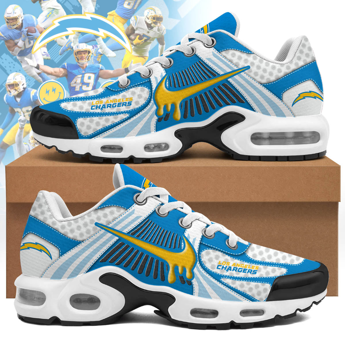 Ideafootwear Los Angeles Chargers TN Shoes Sneakers For Men And Women