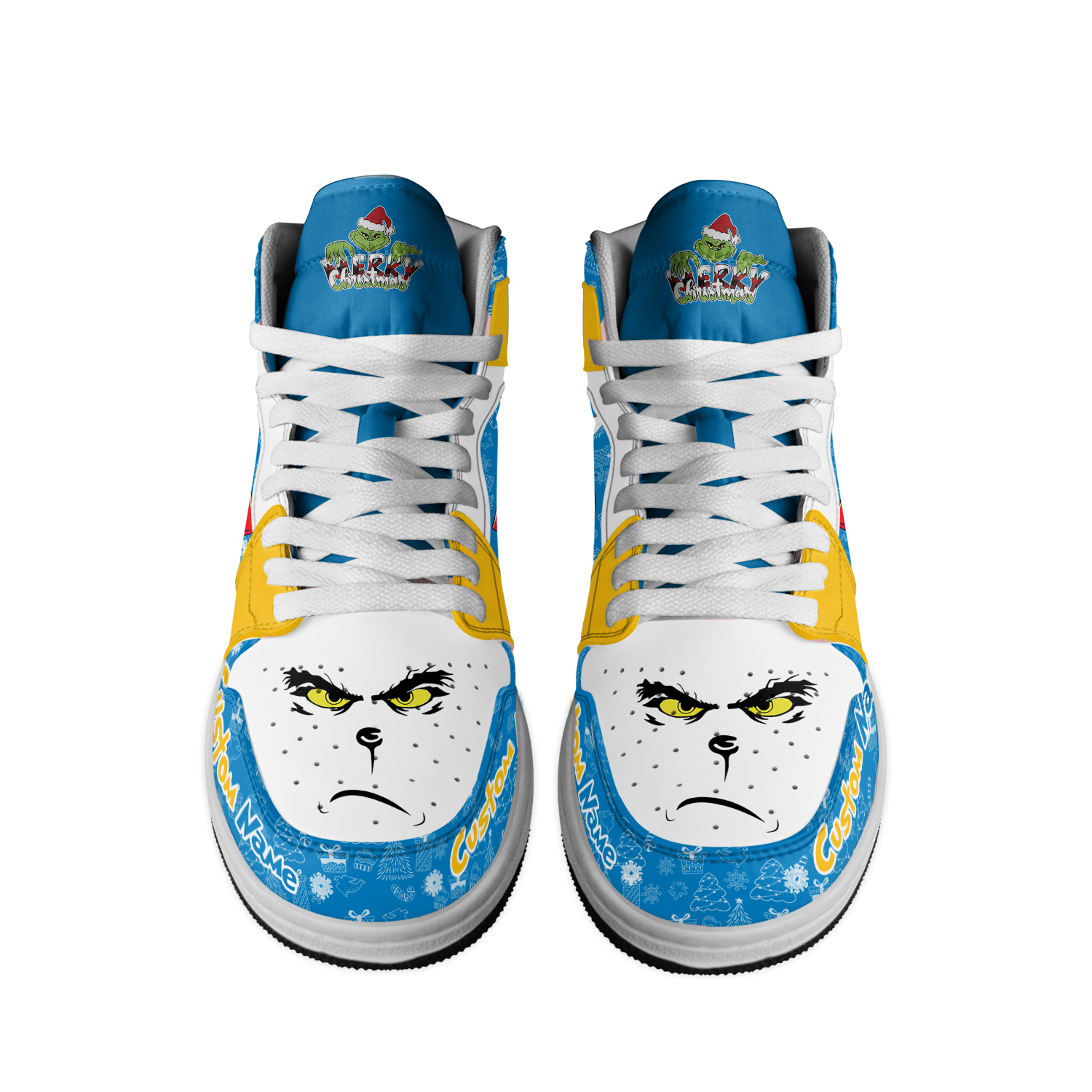 Ideafootwear Los Angeles Chargers x The Grinch x Christmas AJ1 High Sneakers Shoes For Men And Women