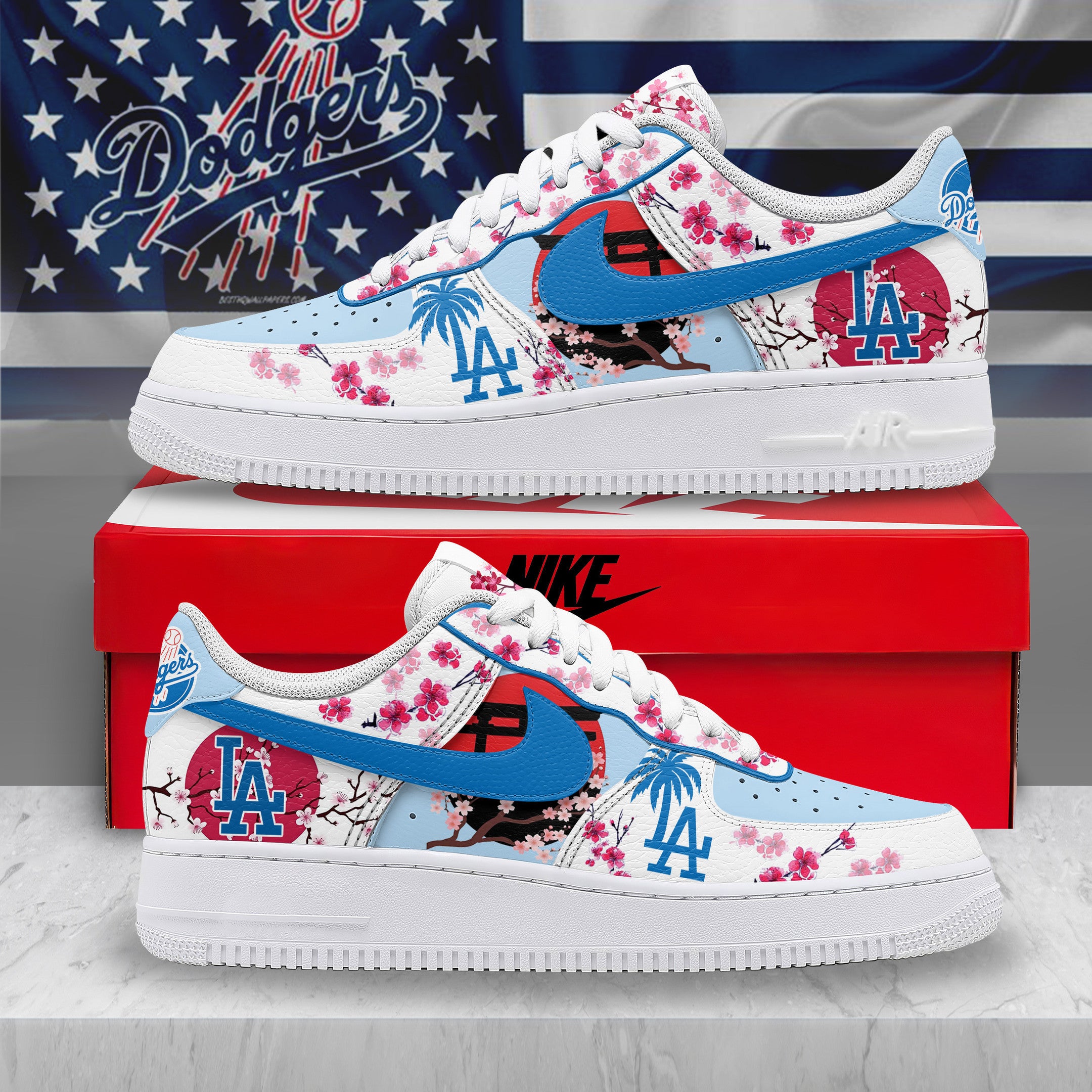 Ideafootwear Los Angeles Dodgers Air Low-Top Sneakers Shoes For Men And Women 3