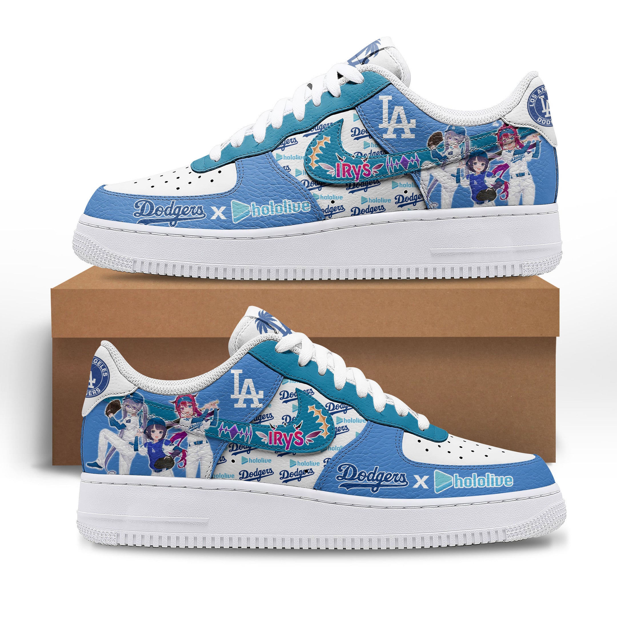 Ideafootwear Los Angeles Dodgers Air Low-Top Sneakers Shoes For Men And Women 2