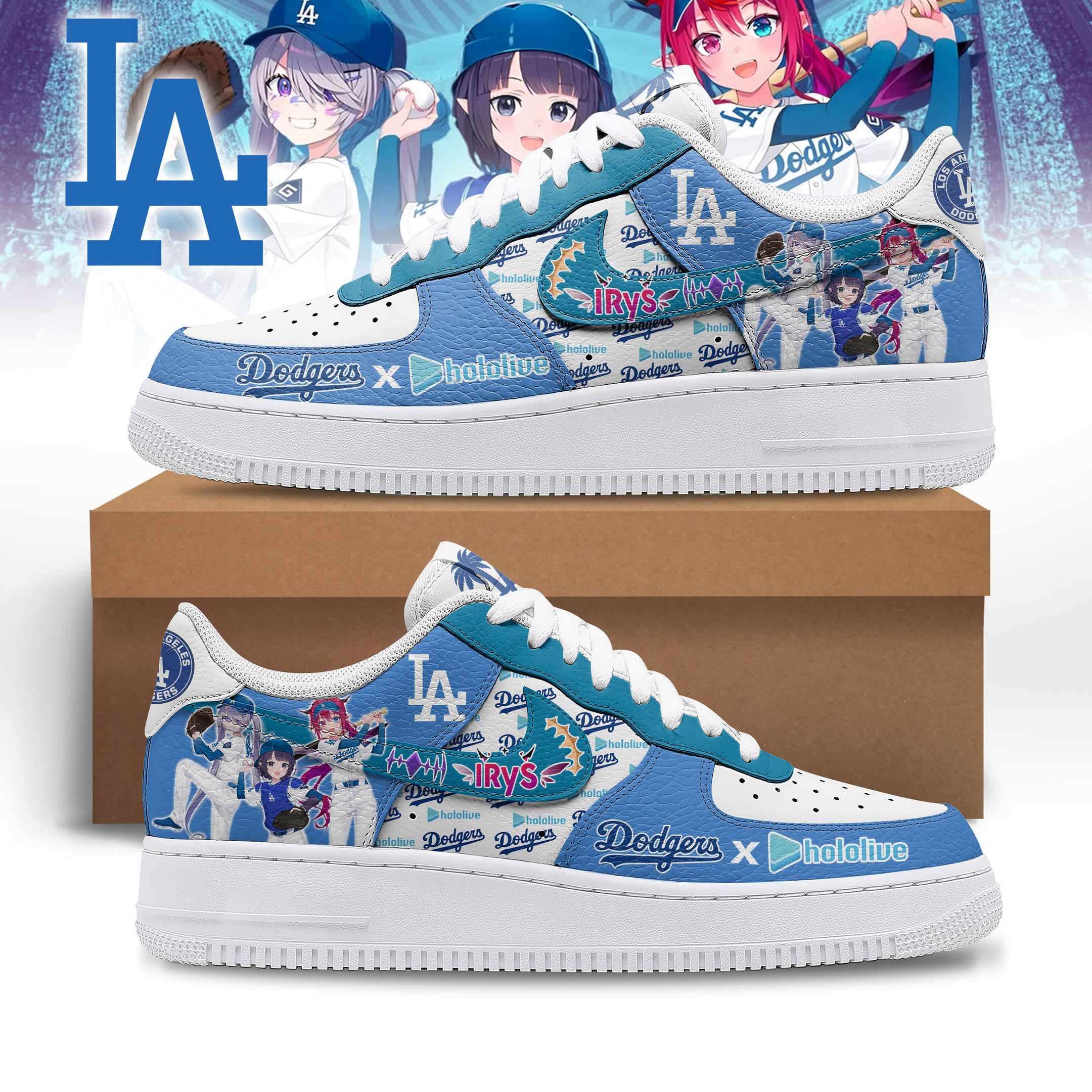 Ideafootwear Los Angeles Dodgers Air Low-Top Sneakers Shoes For Men And Women 1