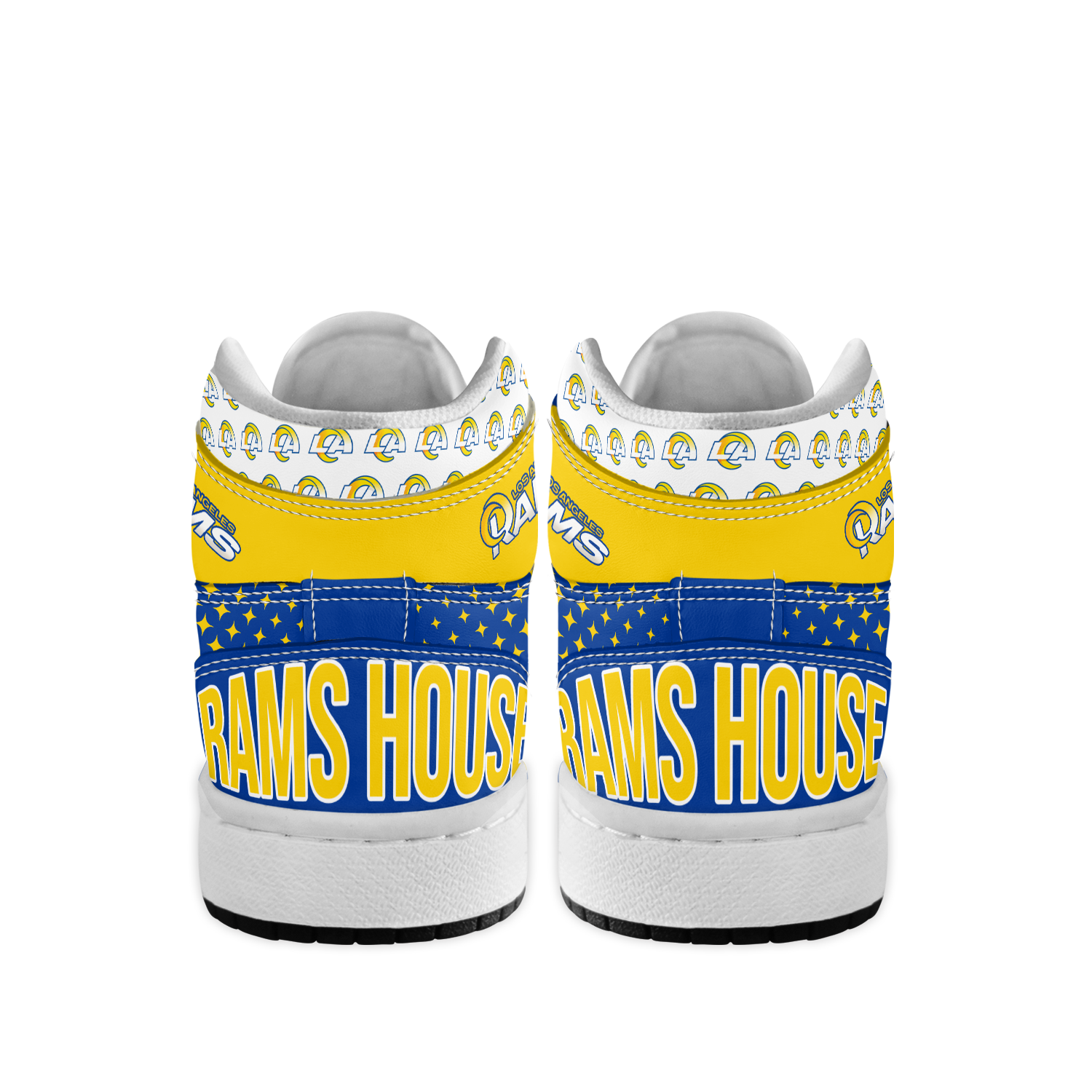 Ideafootwear Los Angeles Rams AJ1 High Sneakers Shoes For Men And Women