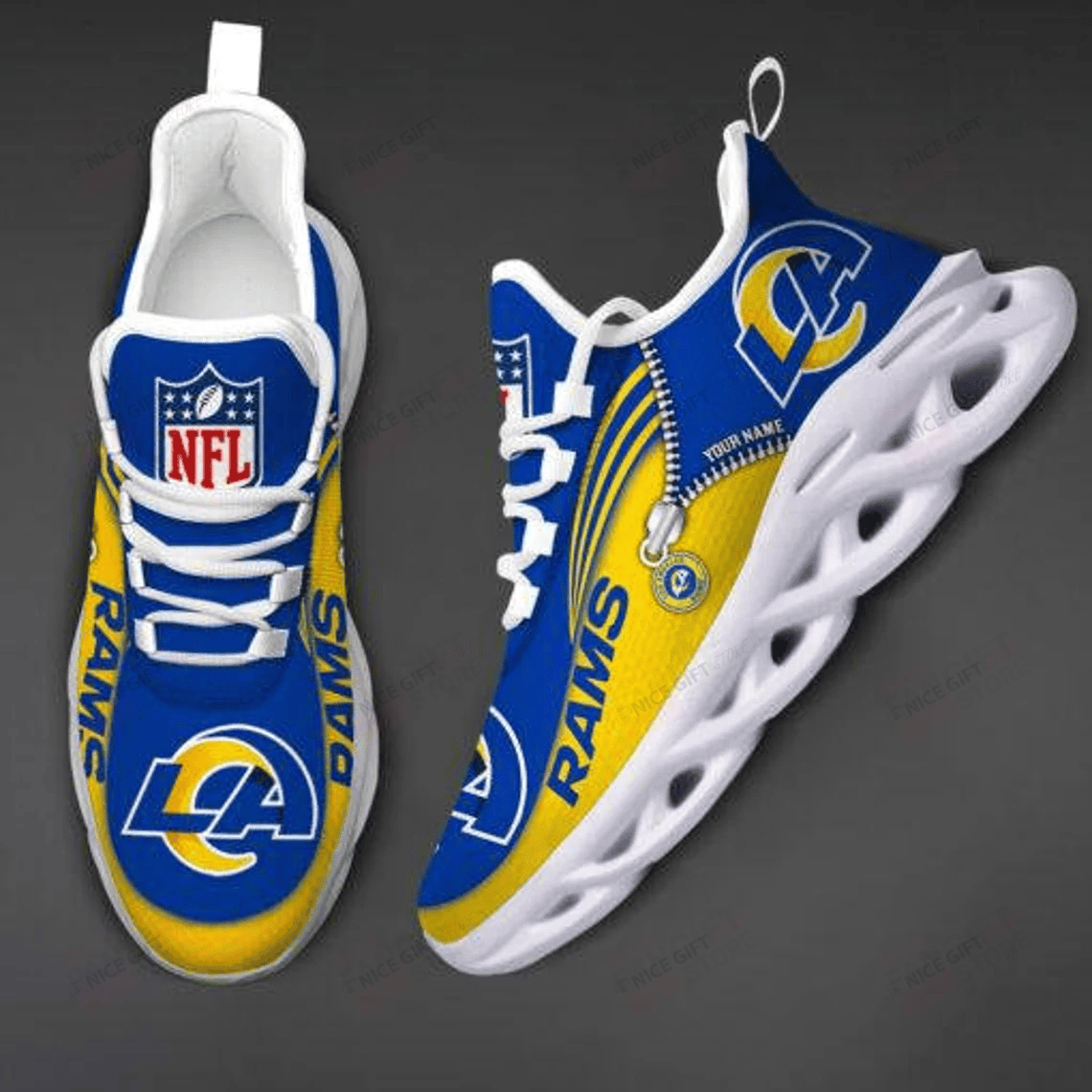 Ideafootwear Los Angeles Rams Max Soul Shoes Sneakers For Men And Women