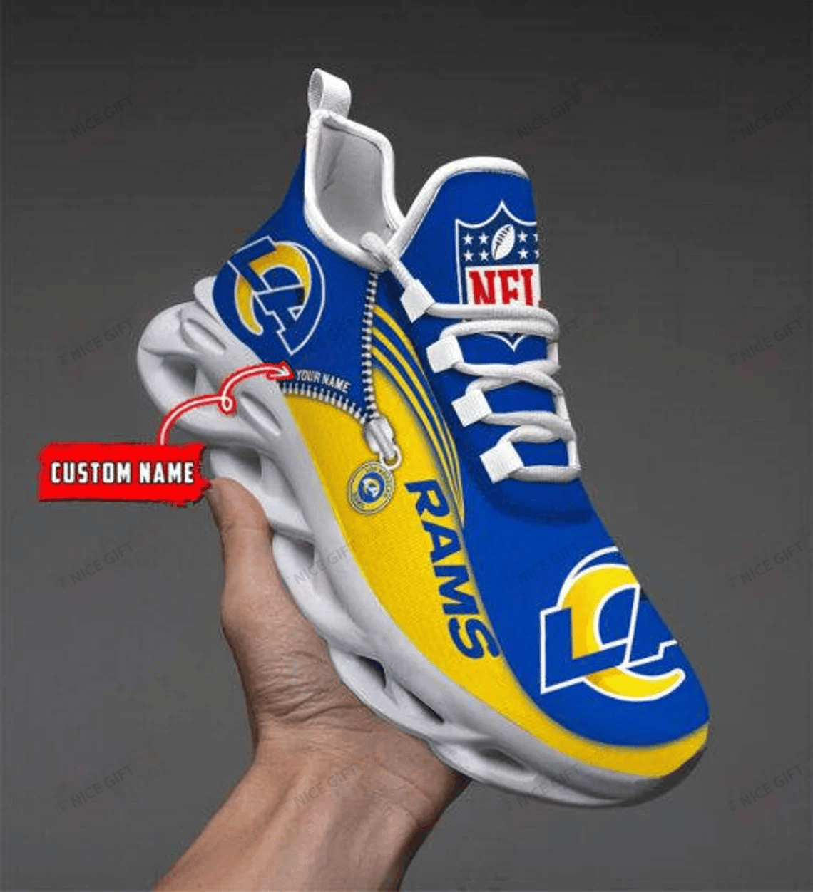 Ideafootwear Los Angeles Rams Max Soul Shoes Sneakers For Men And Women