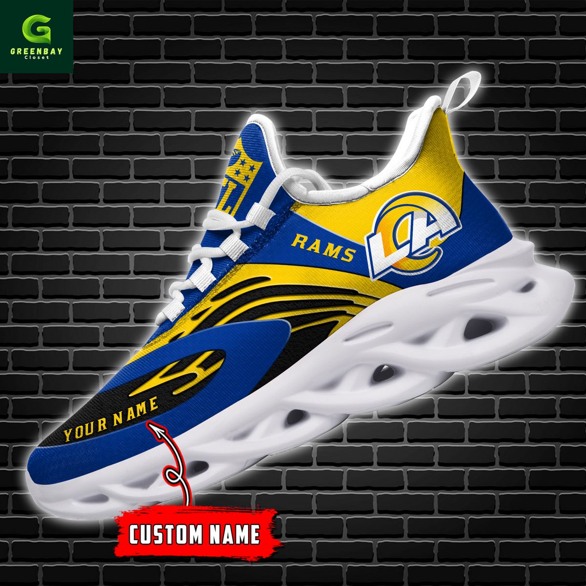 Ideafootwear Los Angeles Rams Max Soul Shoes Sneakers For Men And Women
