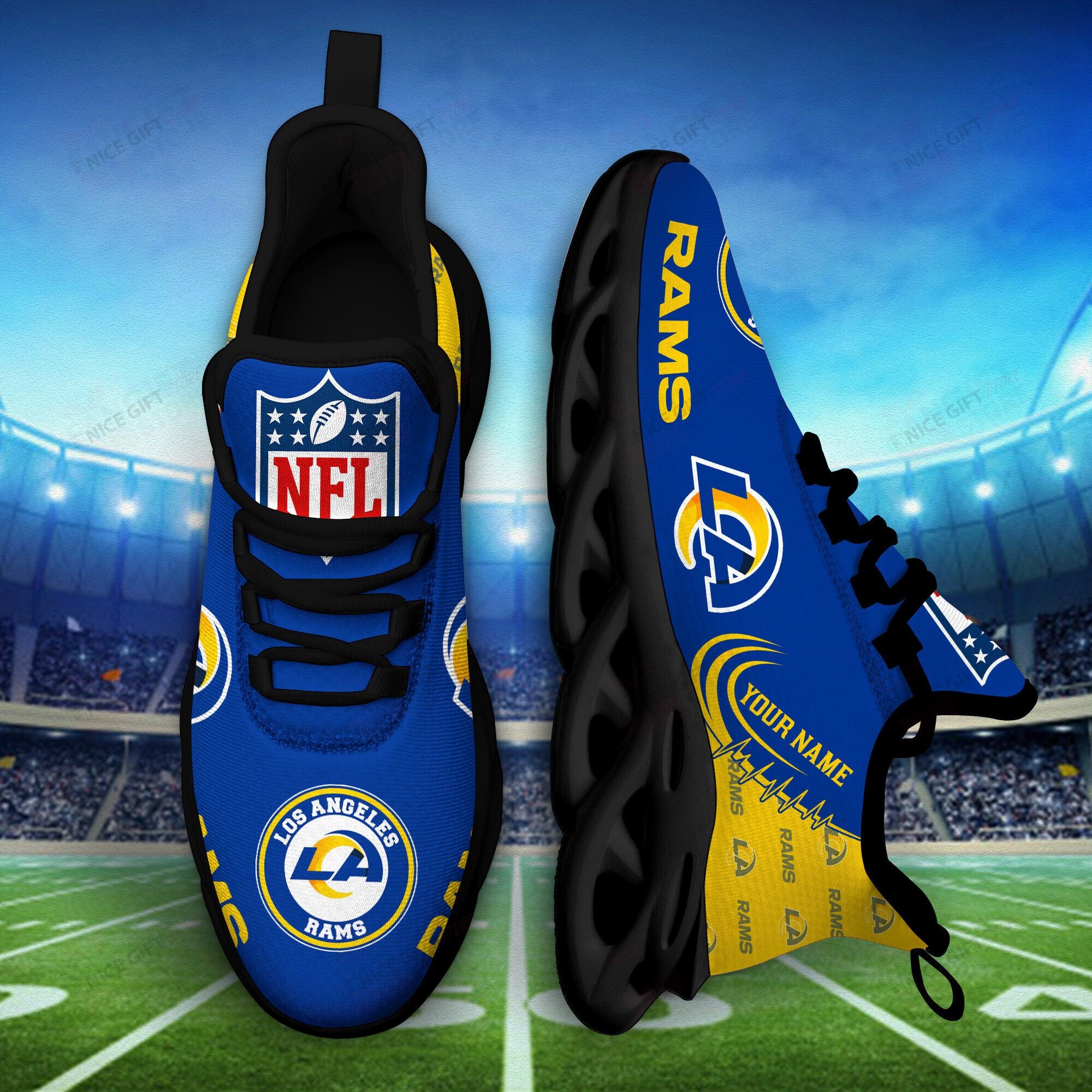 Ideafootwear Los Angeles Rams Max Soul Shoes Sneakers For Men And Women