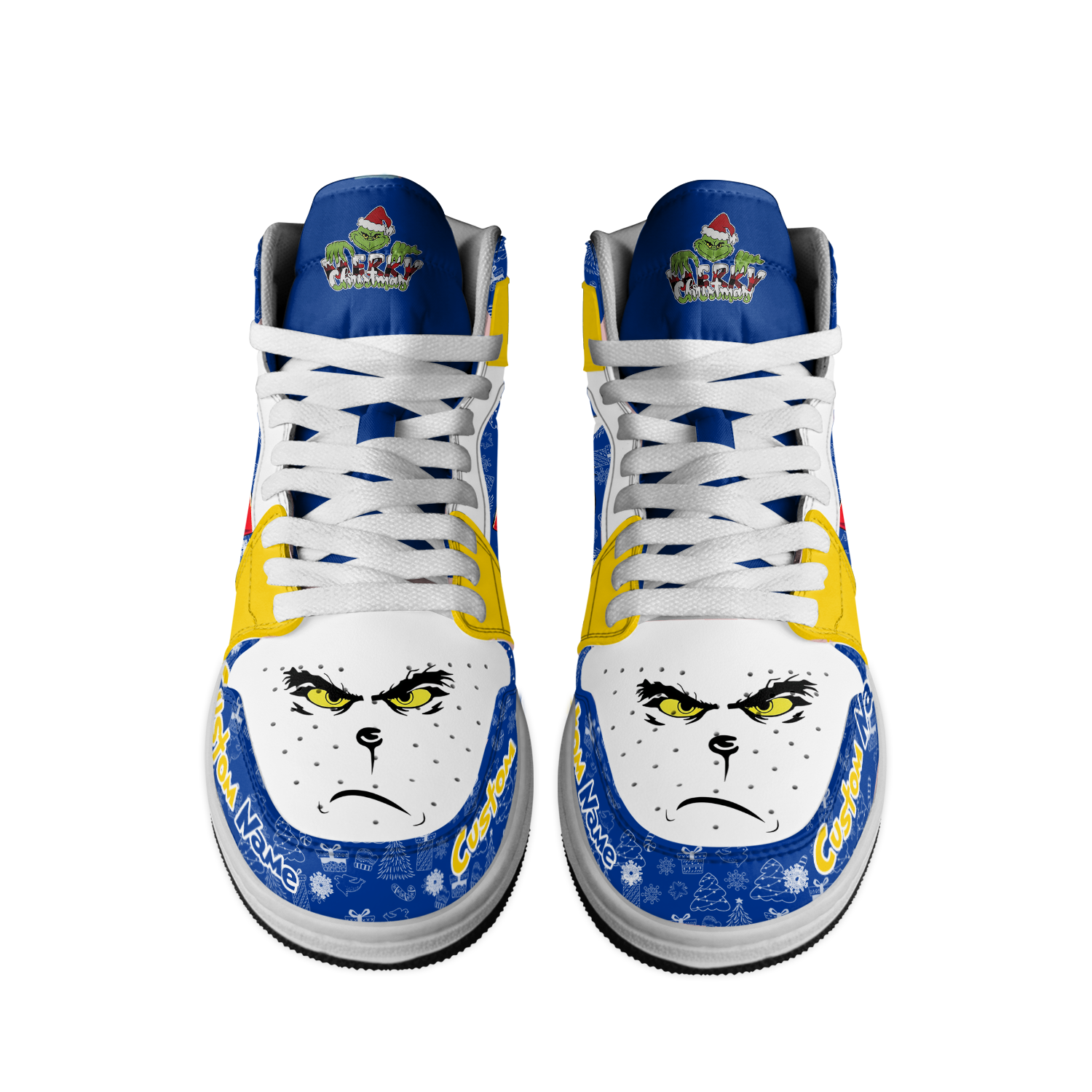 Ideafootwear Los Angeles Rams x The Grinch x Christmas AJ1 High Sneakers Shoes For Men And Women