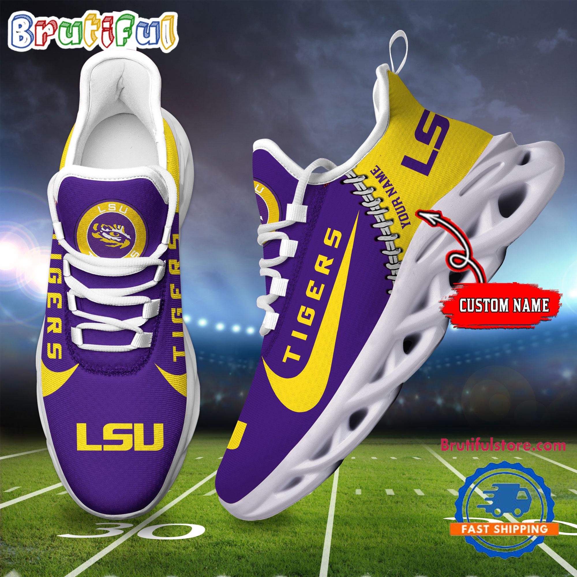 Ideafootwear LSU Tigers Max Soul Shoes Sneakers For Men And Women