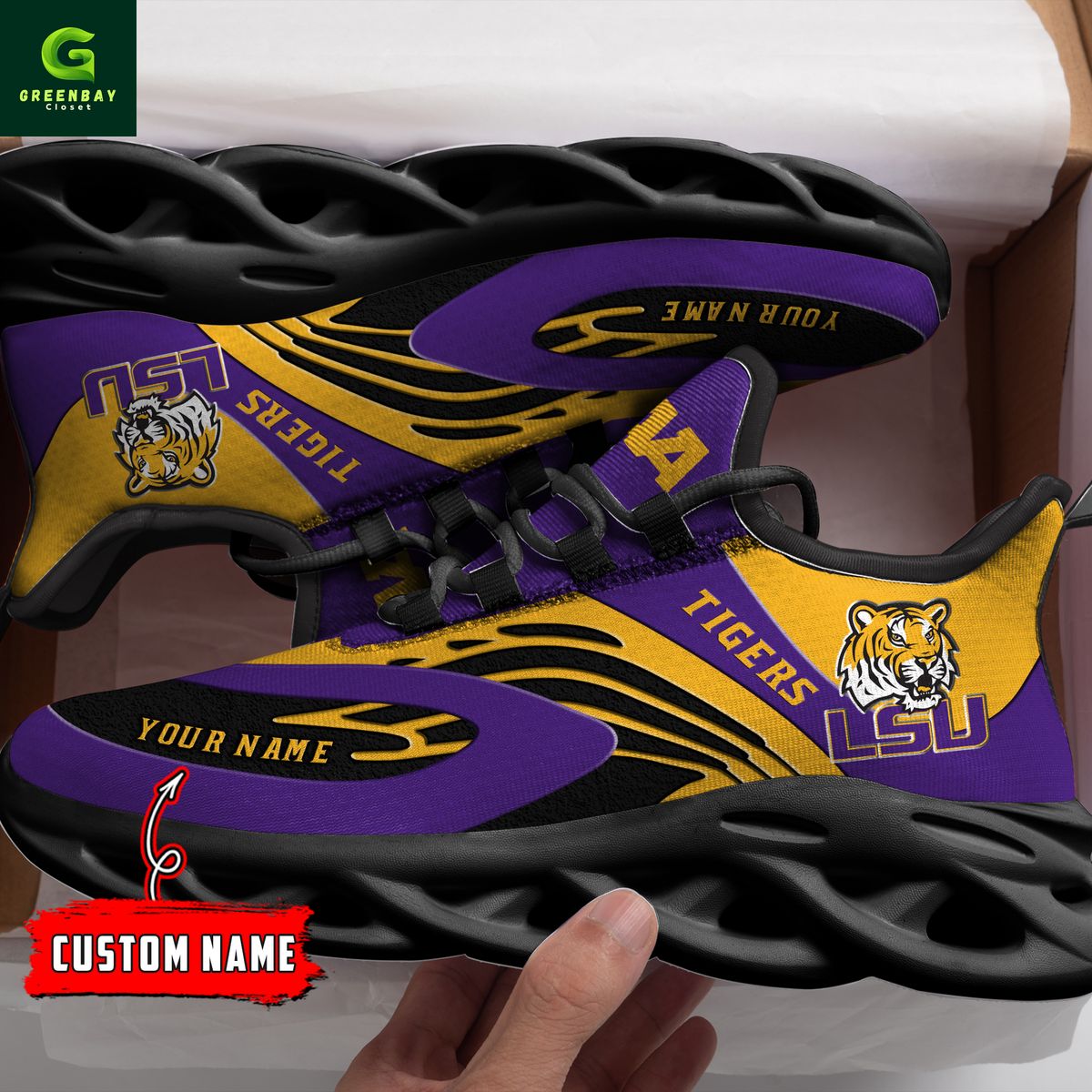 Ideafootwear LSU Tigers Max Soul Shoes Sneakers For Men And Women