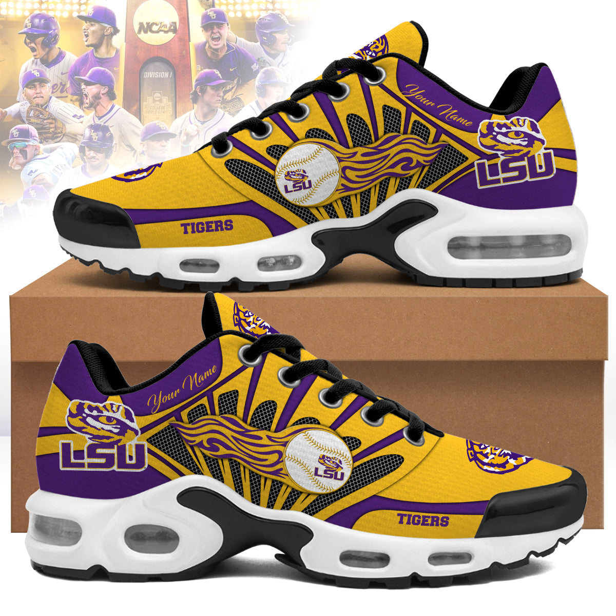 Ideafootwear LSU Tigers TN Shoes Sneakers For Men And Women