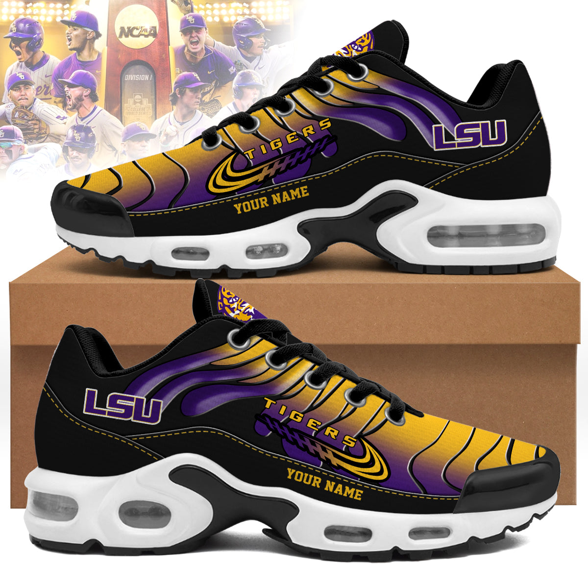 Ideafootwear LSU Tigers TN Shoes Sneakers For Men And Women