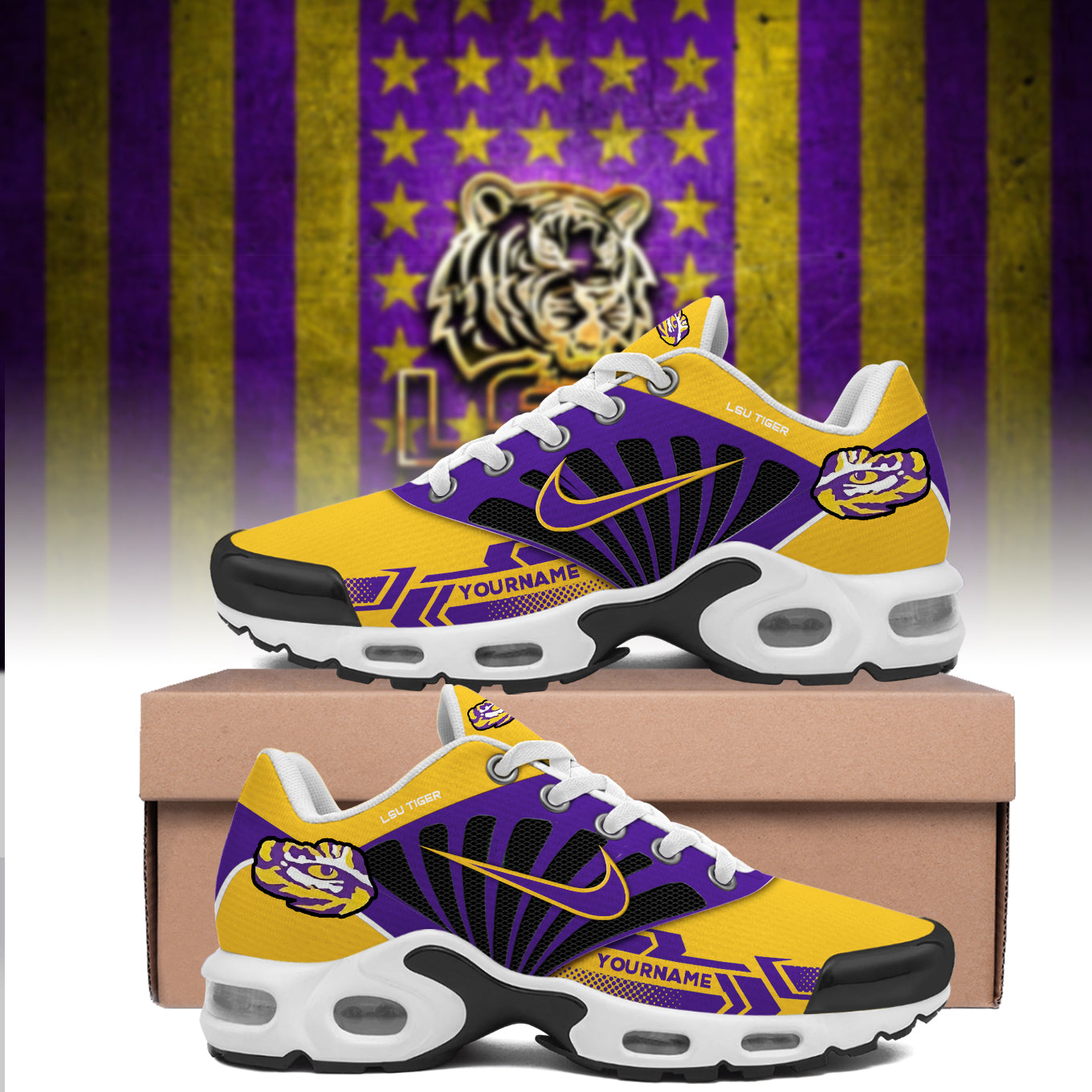 Ideafootwear LSU Tigers TN Shoes Sneakers For Men And Women