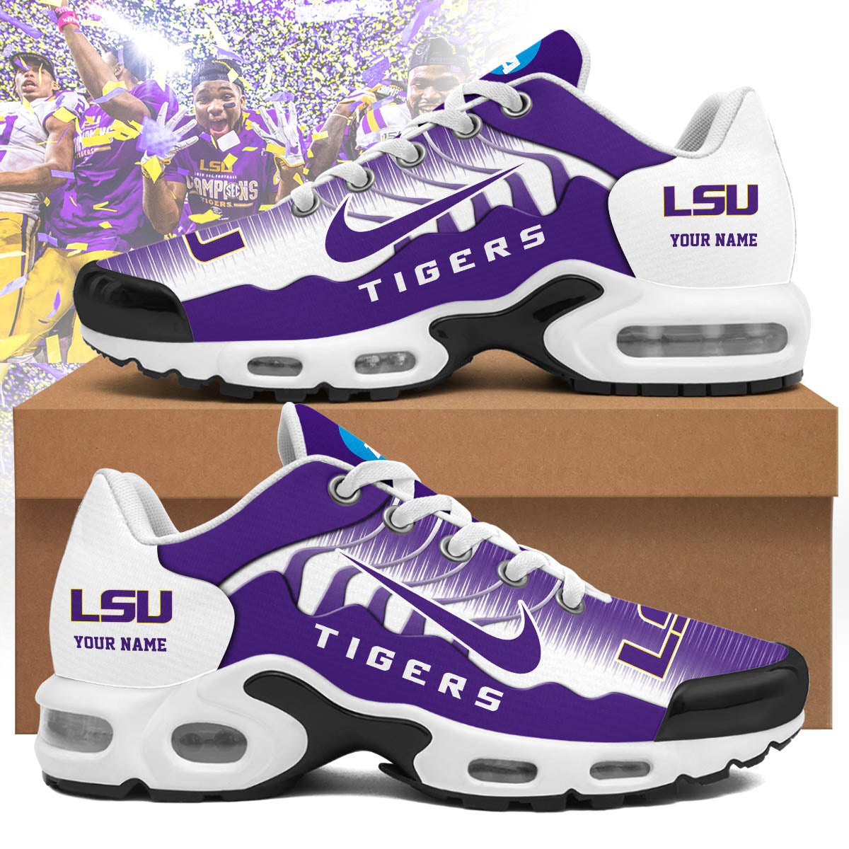 Ideafootwear LSU Tigers TN Shoes Sneakers For Men And Women
