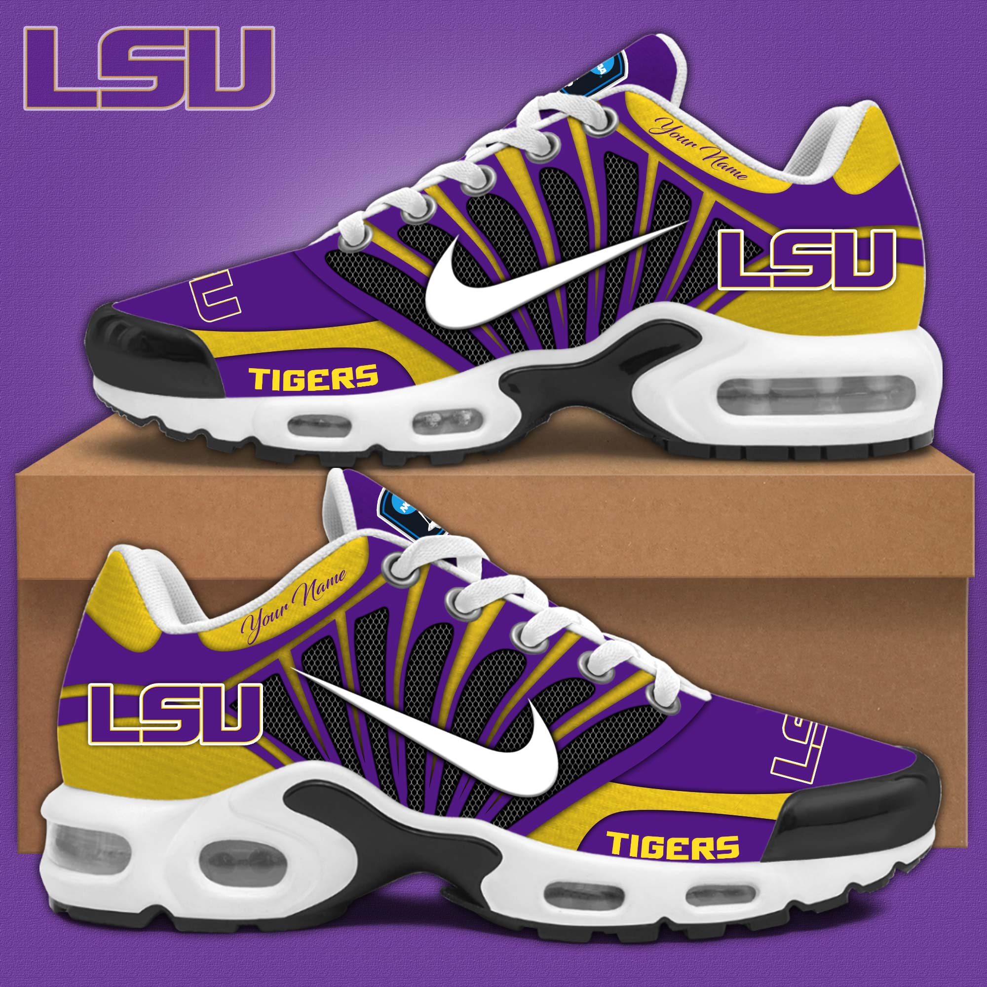 Ideafootwear LSU Tigers TN Shoes Sneakers For Men And Women