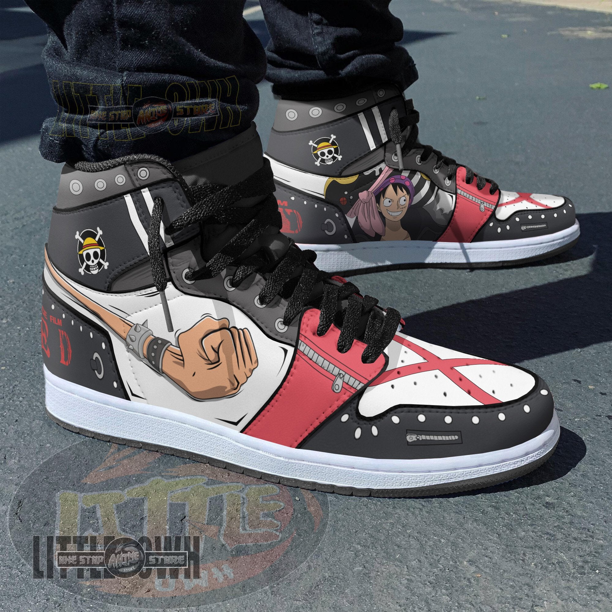 Ideafootwear Luffy AJ1 High Sneakers Shoes For Men And Women