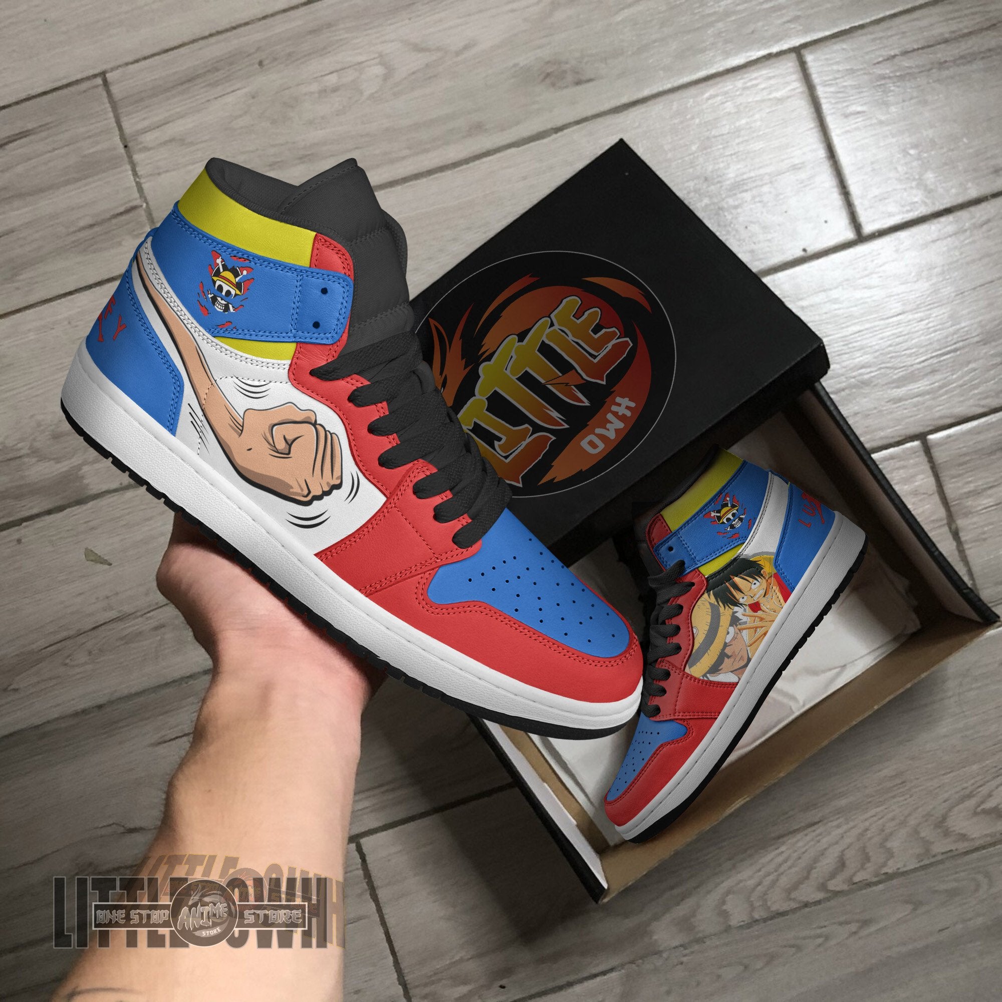 Ideafootwear Luffy AJ1 High Sneakers Shoes For Men And Women