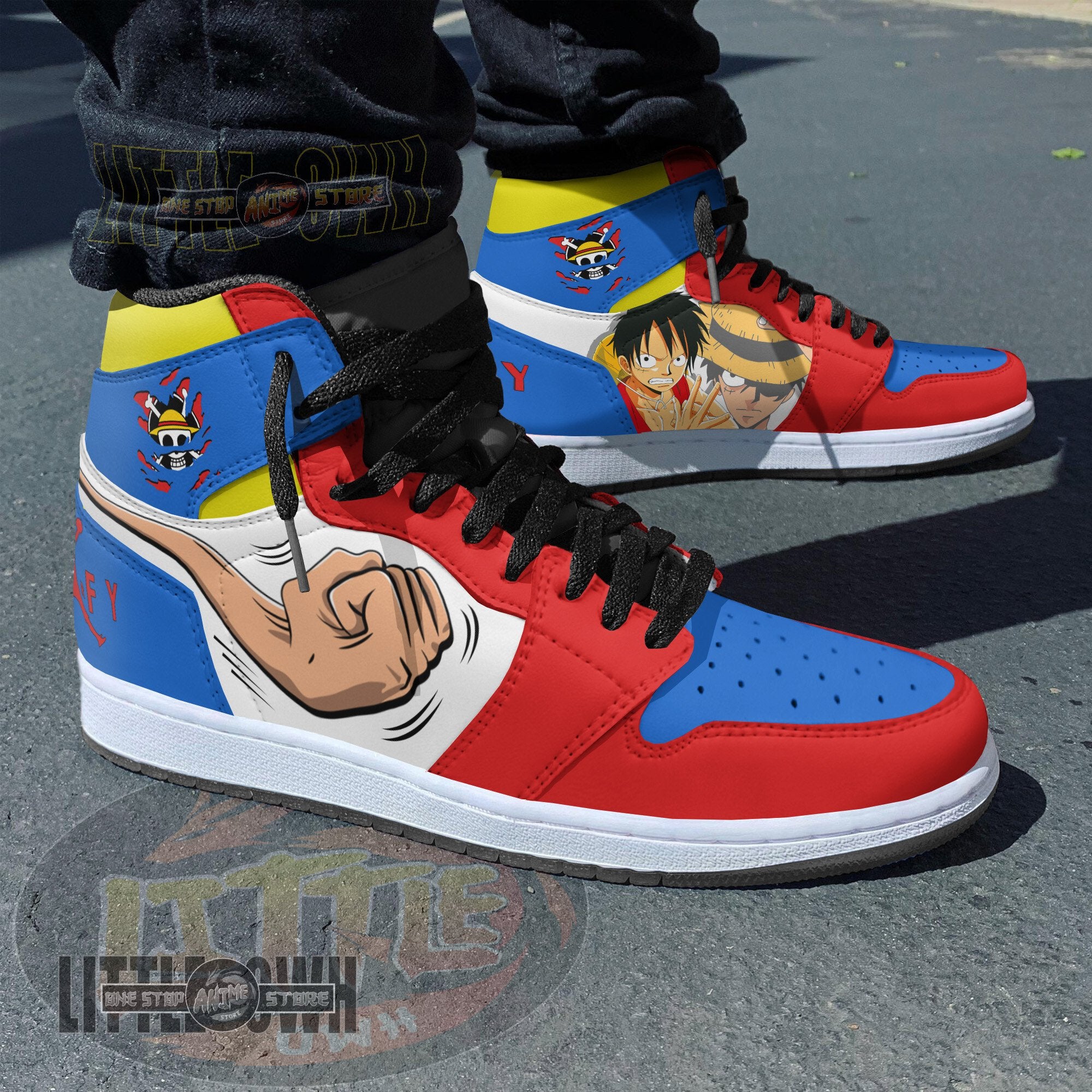 Ideafootwear Luffy AJ1 High Sneakers Shoes For Men And Women
