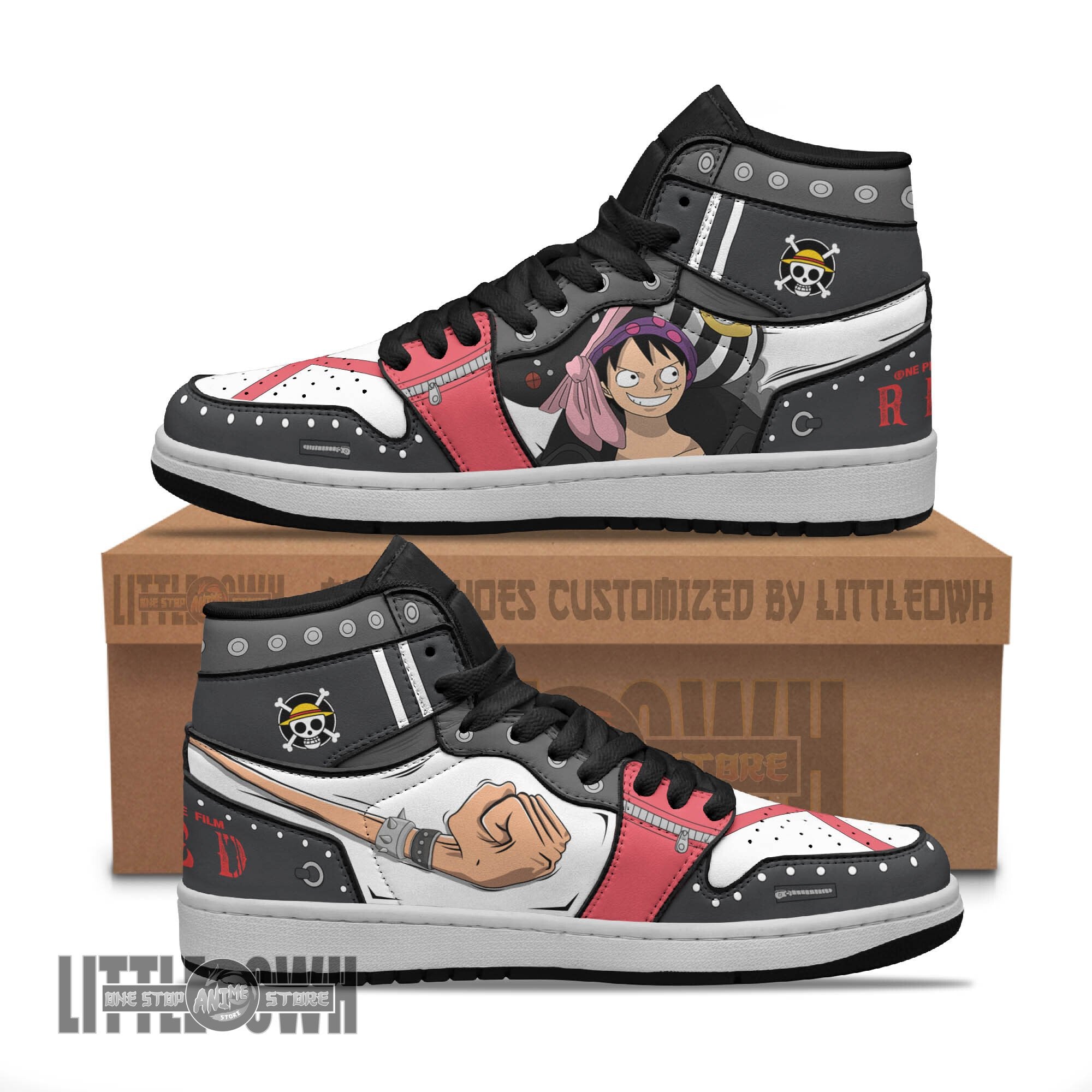 Ideafootwear Luffy AJ1 High Sneakers Shoes For Men And Women