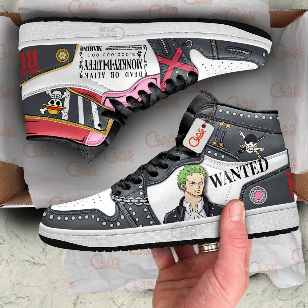 Ideafootwear Luffy and Zoro AJ1 High Sneakers Shoes For Men And Women