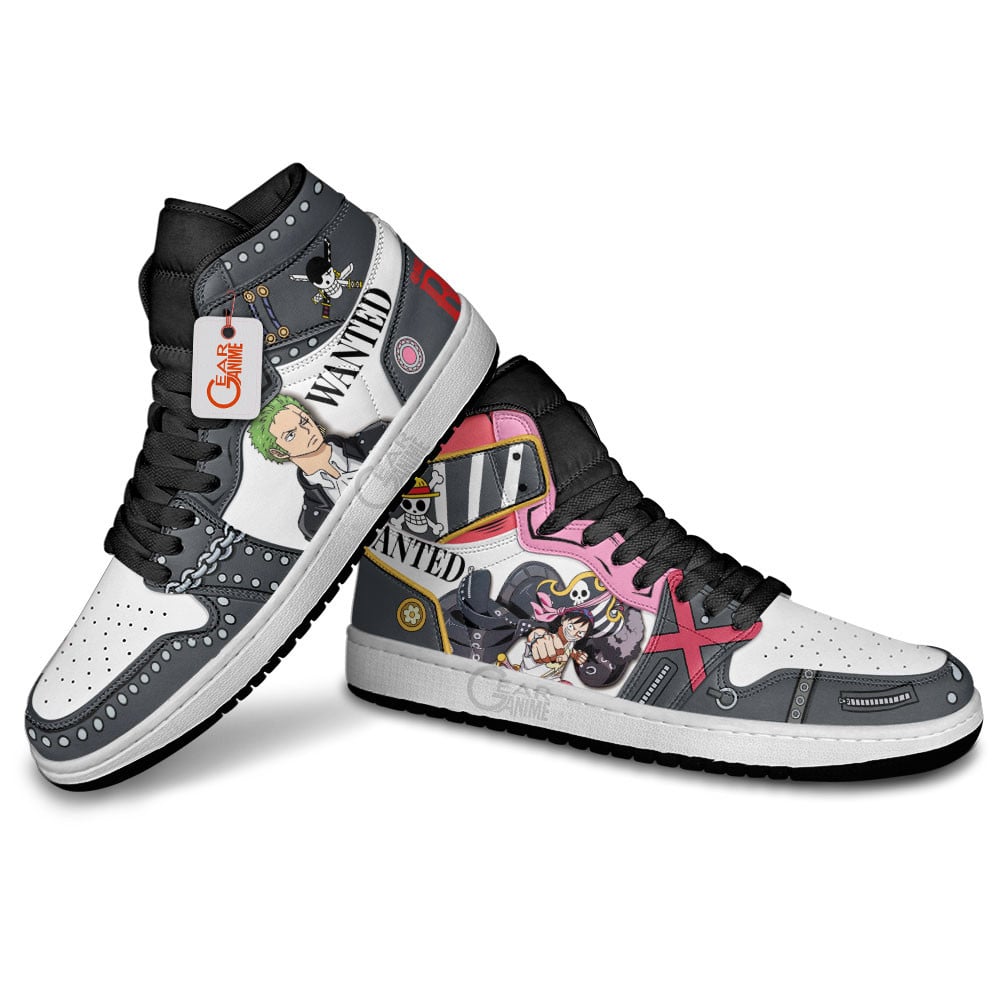Ideafootwear Luffy and Zoro AJ1 High Sneakers Shoes For Men And Women
