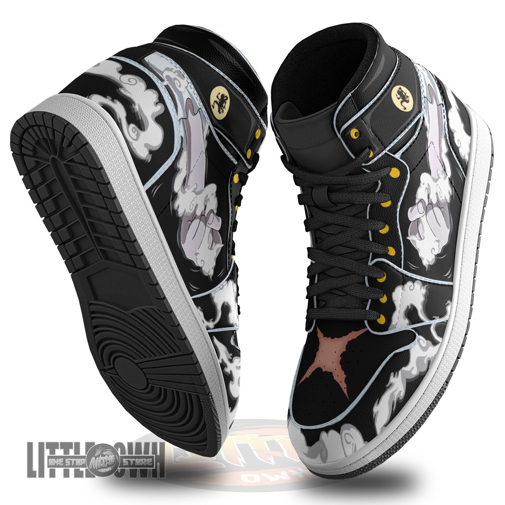 Ideafootwear Luffy Gear 5 AJ1 High Sneakers Shoes For Men And Women