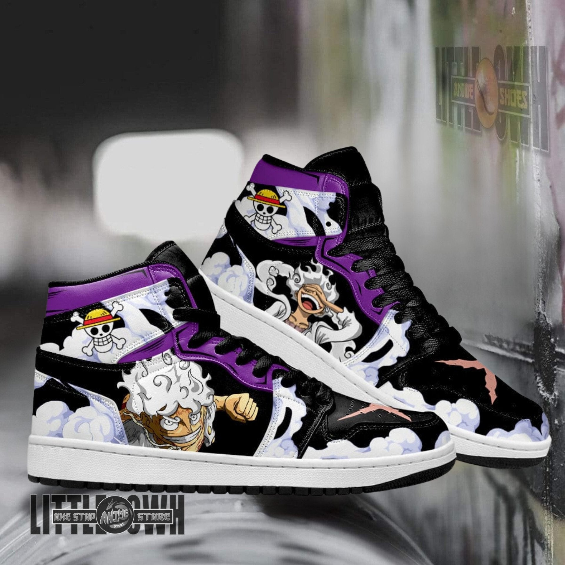Ideafootwear Luffy Gear 5 AJ1 High Sneakers Shoes For Men And Women