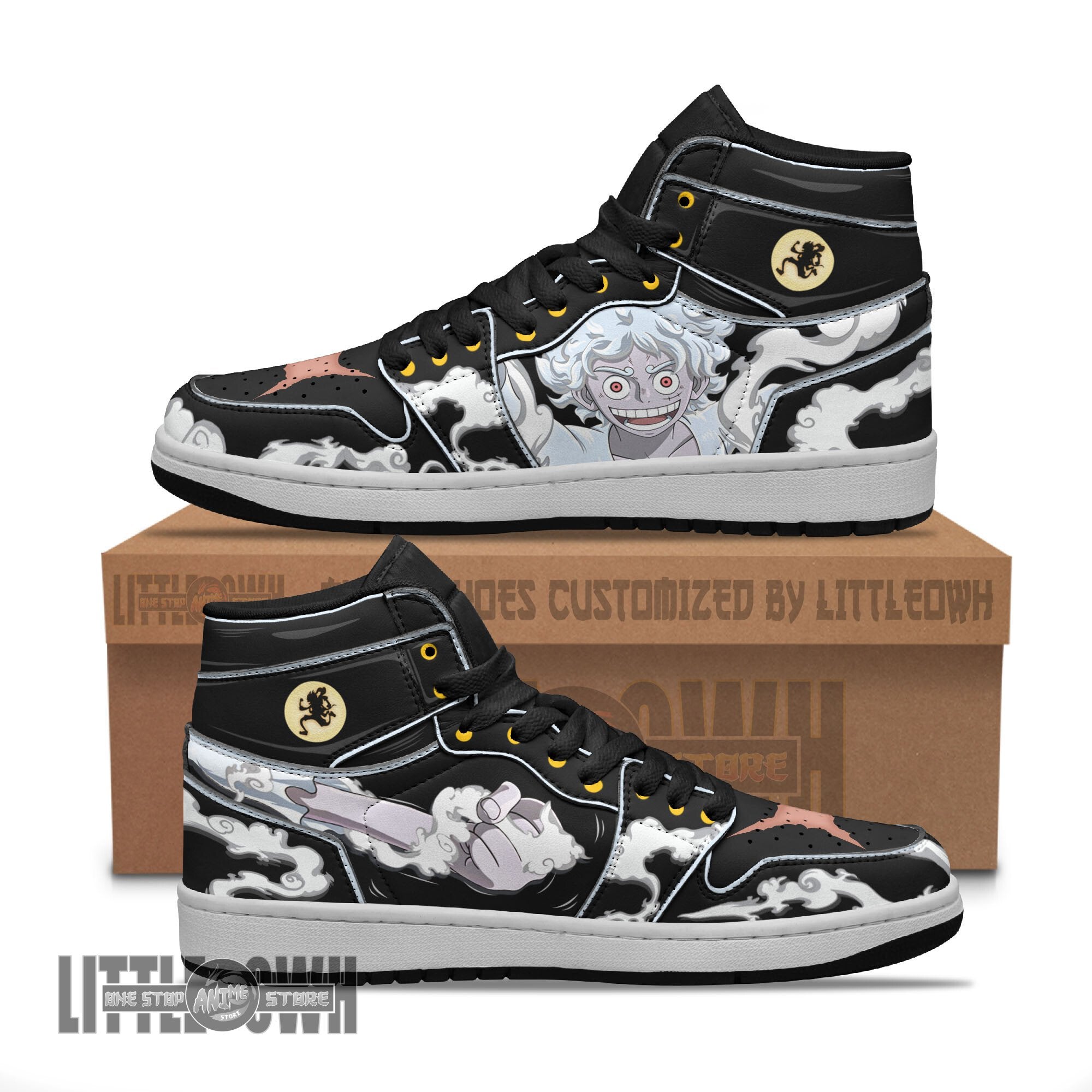 Ideafootwear Luffy Gear 5 AJ1 High Sneakers Shoes For Men And Women
