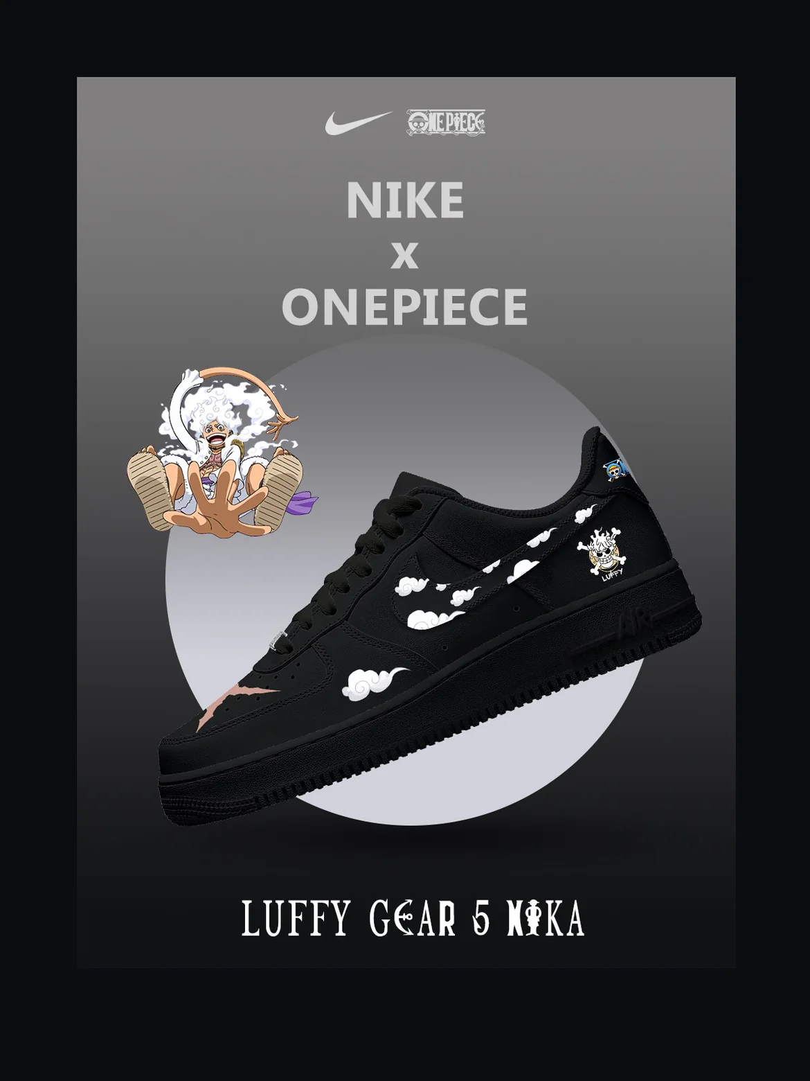 Ideafootwear Luffy Gear 5 Nika Air Low-Top Sneakers Shoes For Men And Women 1
