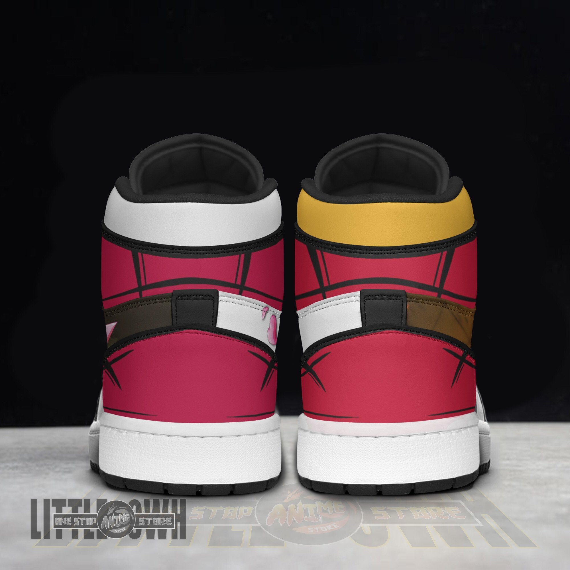 Ideafootwear Luffy x Boa Hancock AJ1 High Sneakers Shoes For Men And Women