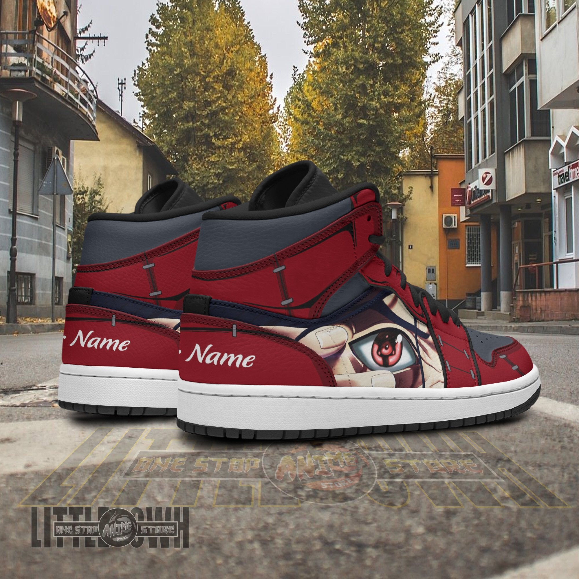 Ideafootwear Madara Sharingan AJ1 High Sneakers Shoes For Men And Women