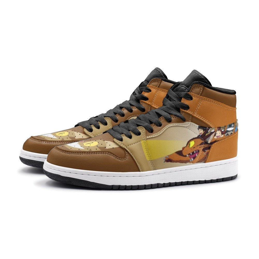 Ideafootwear Magic Cat Bus My Neighbor Totoro AJ1 High Sneakers Shoes For Men And Women