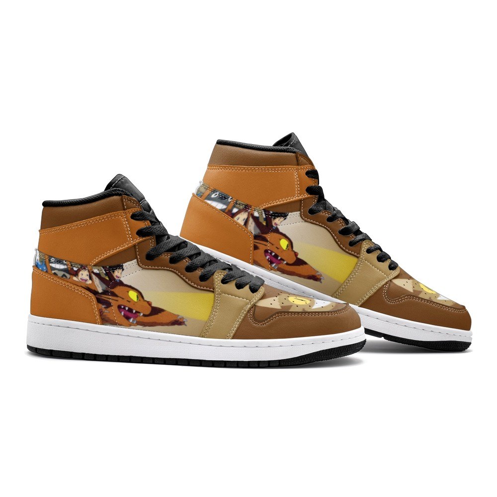 Ideafootwear Magic Cat Bus My Neighbor Totoro AJ1 High Sneakers Shoes For Men And Women