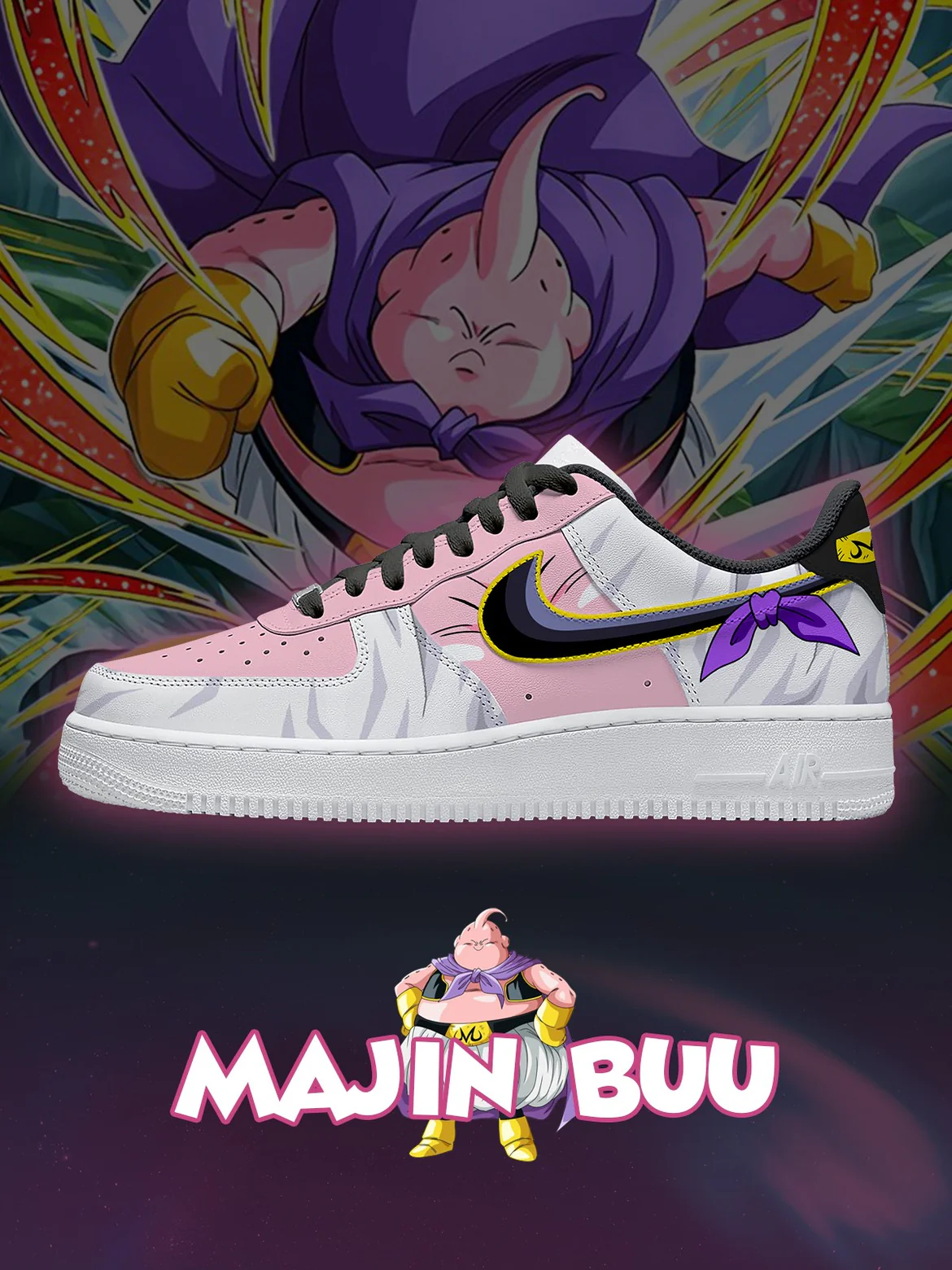 Ideafootwear Majin Buu Air Low-Top Sneakers Shoes For Men And Women 1