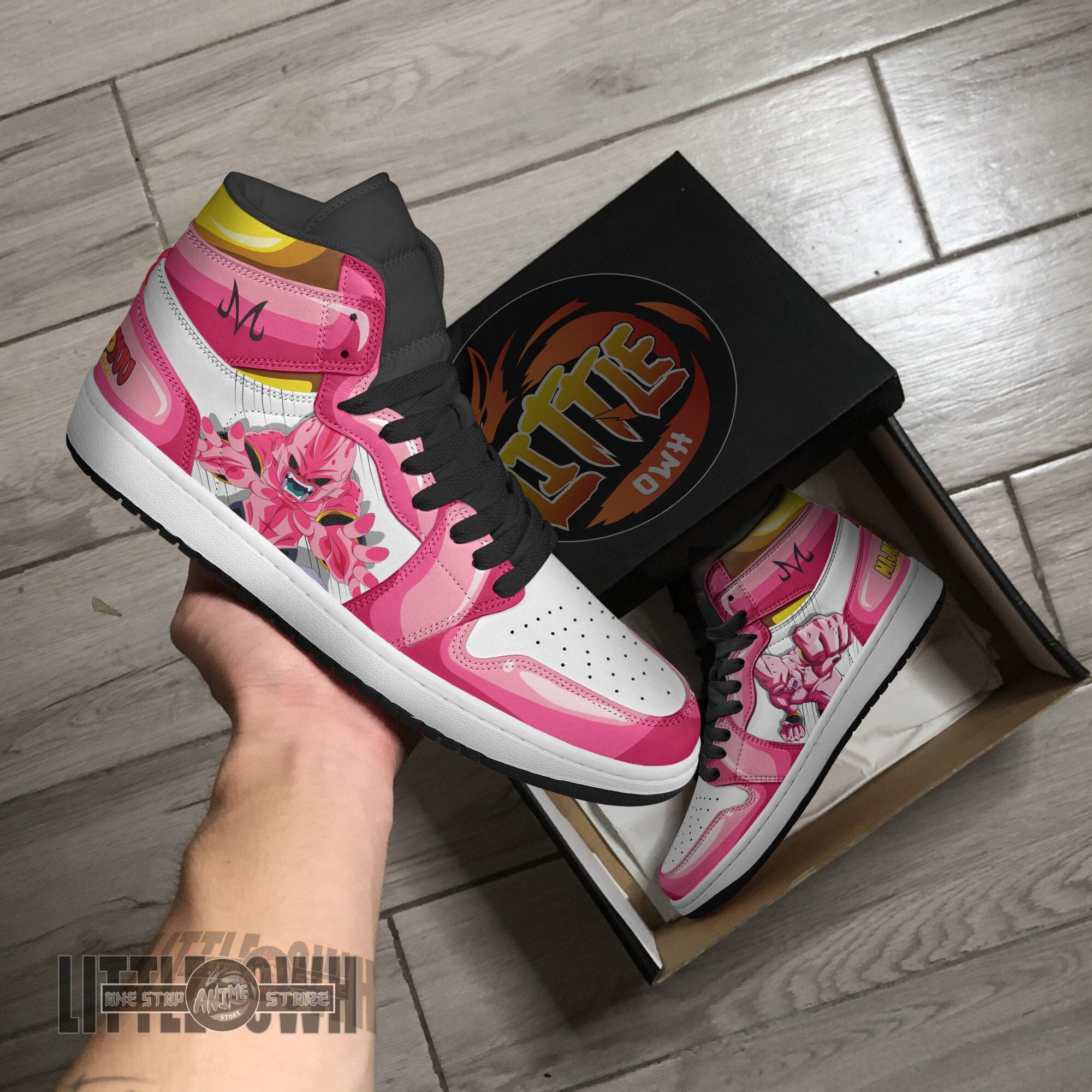 Ideafootwear Majin Buu AJ1 High Sneakers Shoes For Men And Women