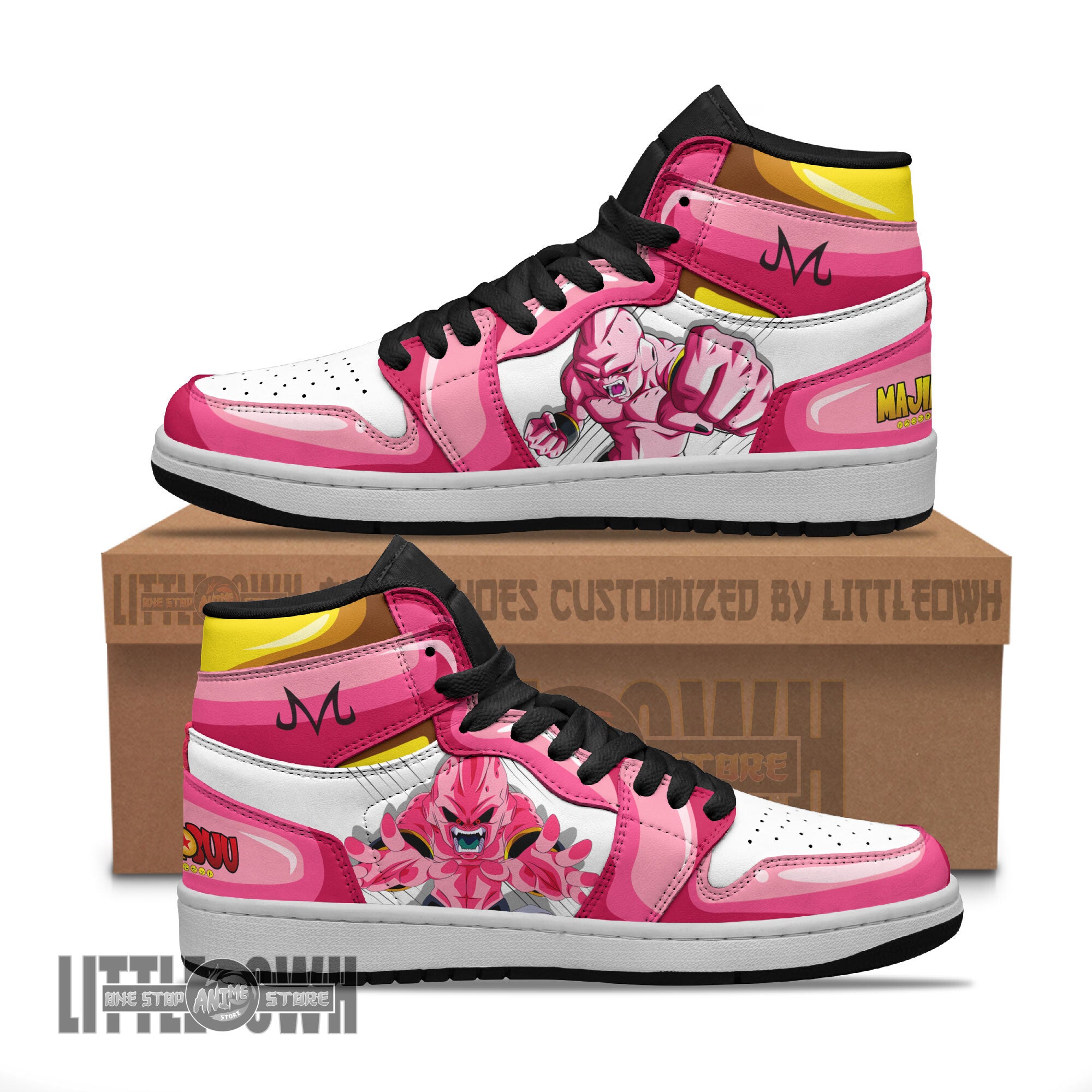 Ideafootwear Majin Buu AJ1 High Sneakers Shoes For Men And Women