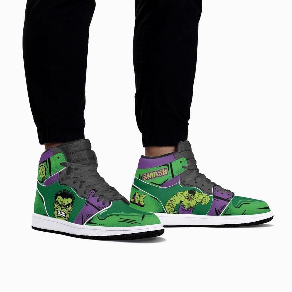 Ideafootwear Marvel Hulk AJ1 High Sneakers Shoes For Men And Women