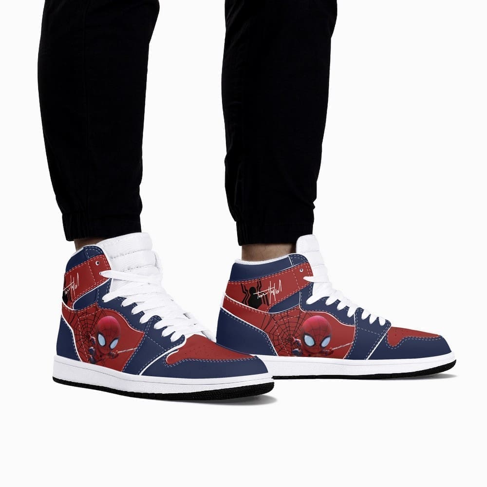 Ideafootwear Marvel Spiderman AJ1 High Sneakers Shoes For Men And Women