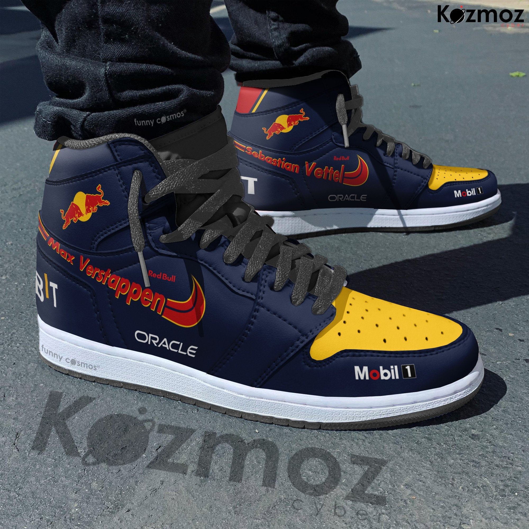 Ideafootwear Max Verstappen AJ1 High Sneakers Shoes For Men And Women