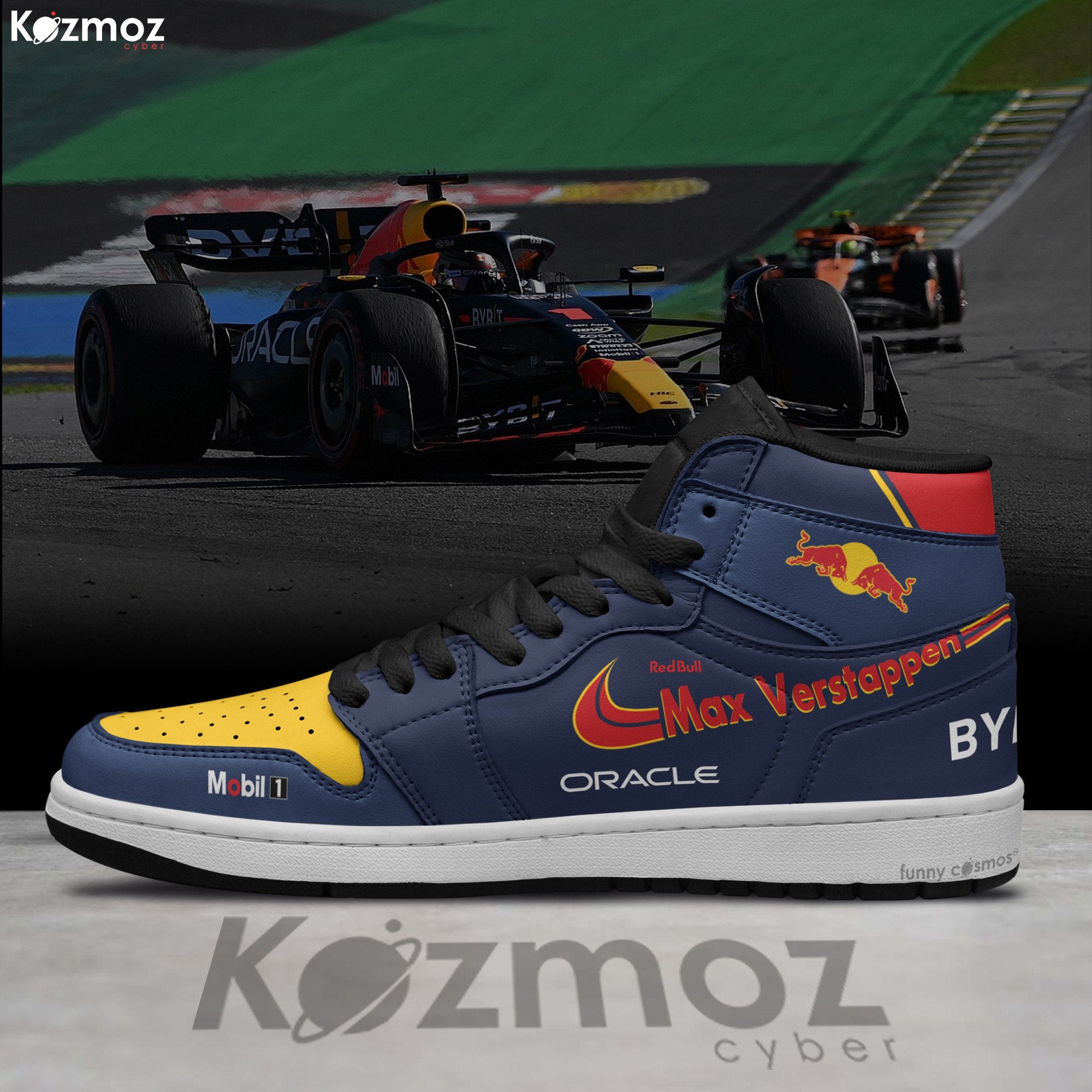 Ideafootwear Max Verstappen AJ1 High Sneakers Shoes For Men And Women
