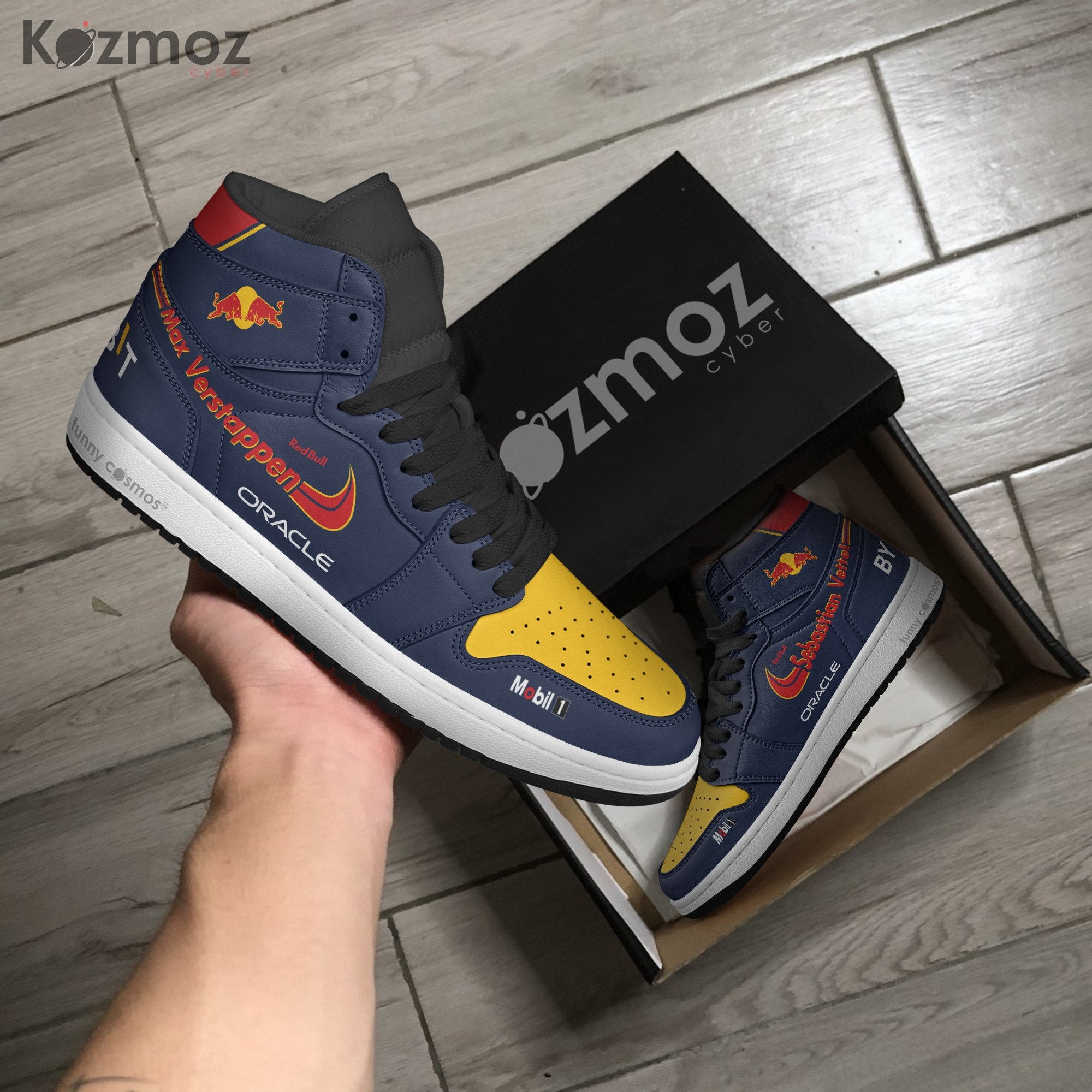 Ideafootwear Max Verstappen AJ1 High Sneakers Shoes For Men And Women